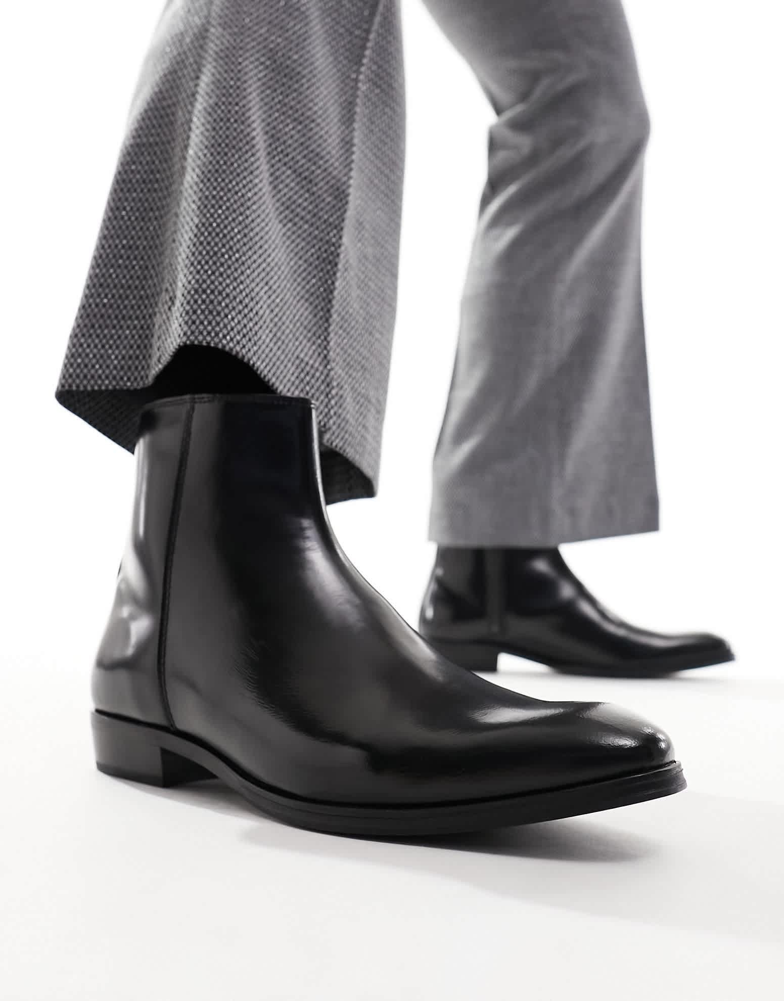River Island zip up boot in black - ASOS Sample Sale EU Store