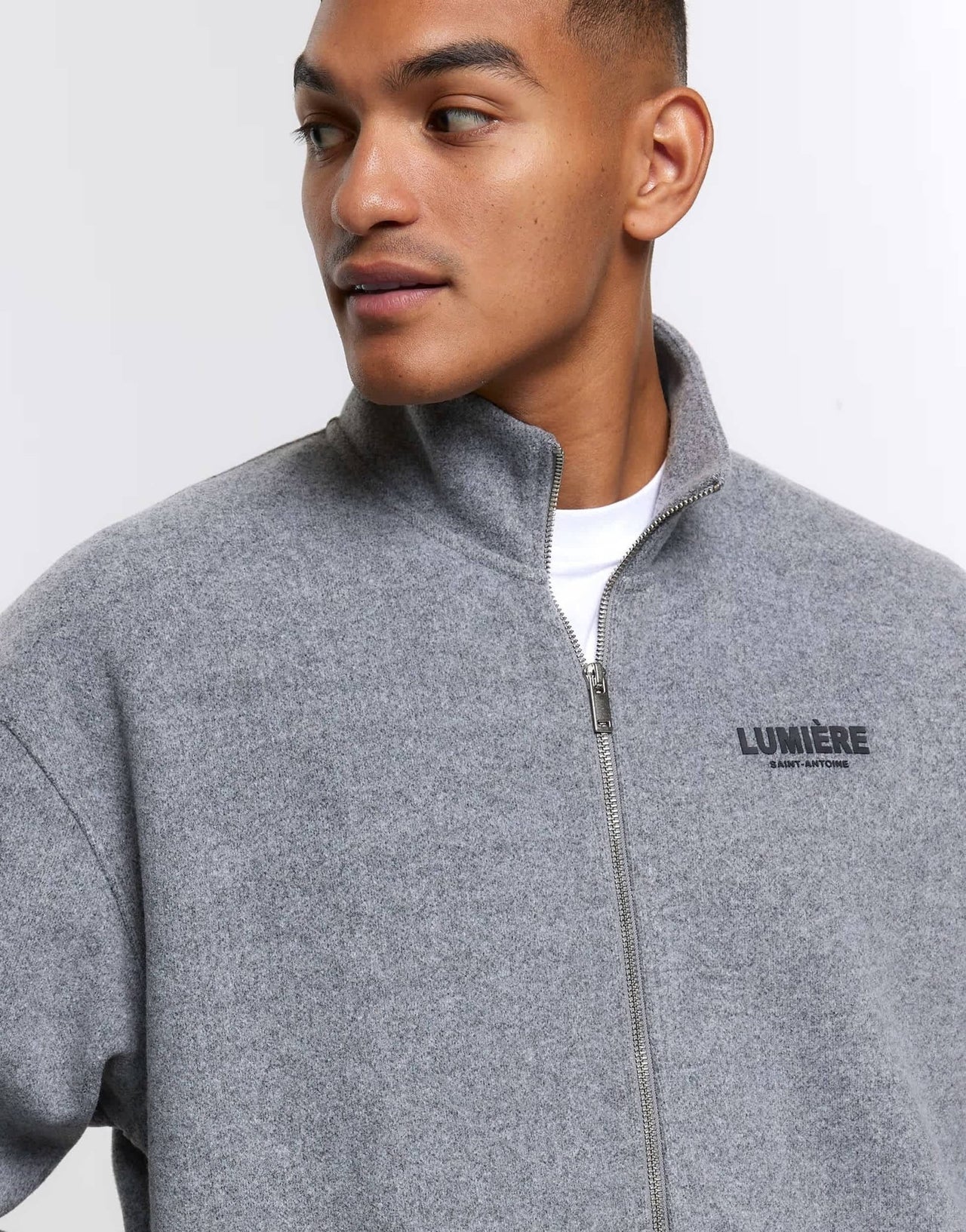 River Island zip up sweatshirt in grey marl - ASOS Sample Sale EU Store
