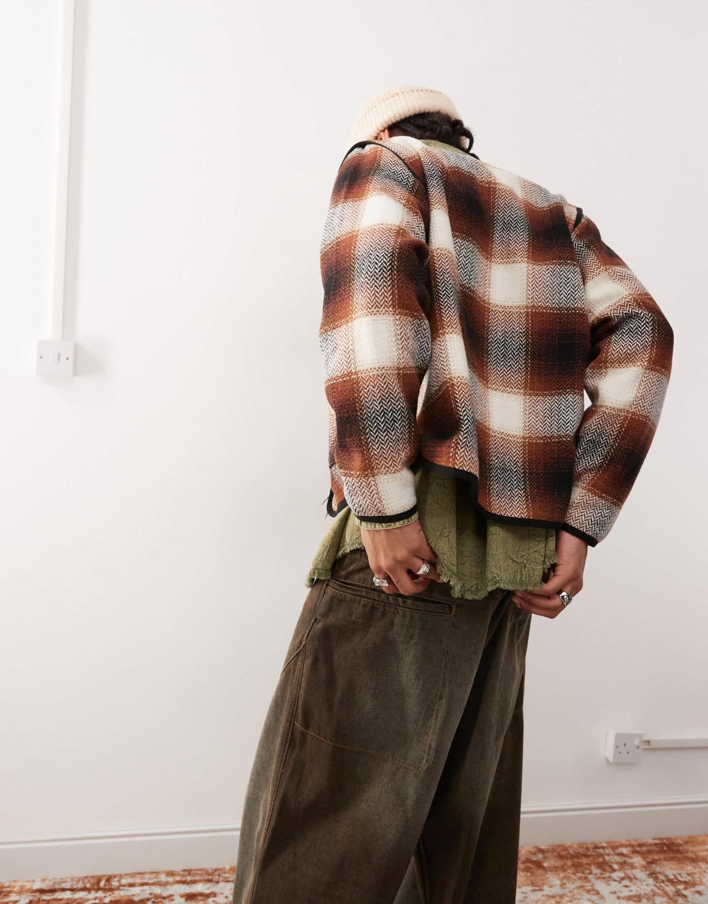 Santa Cruz check jacket with detachable arms in brown - ASOS Sample Sale EU Store