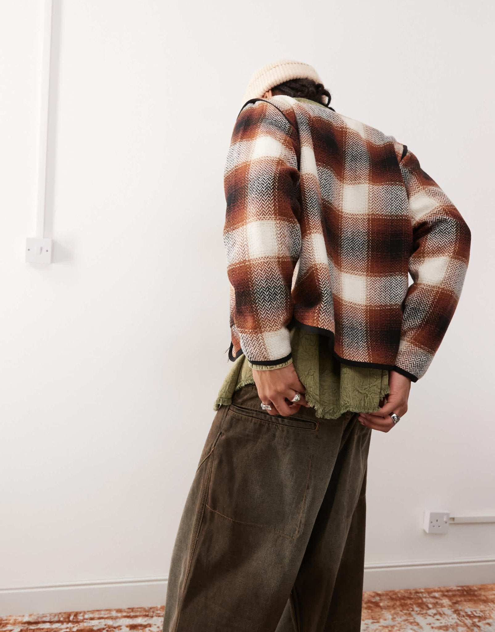 Santa Cruz check jacket with detachable arms in brown - ASOS Sample Sale EU Store