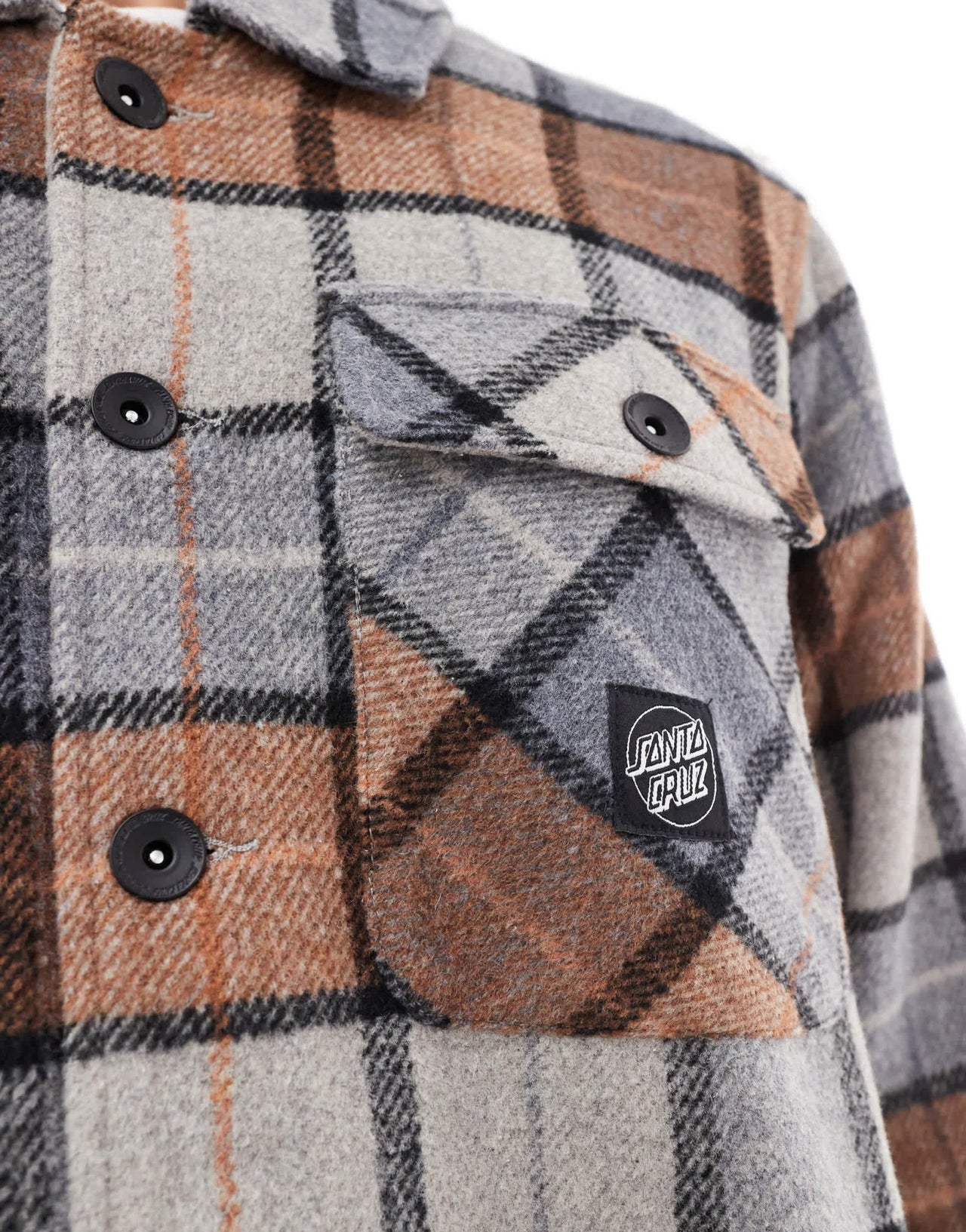 Santa Cruz lodge checked shirt in beige - ASOS Sample Sale EU Store