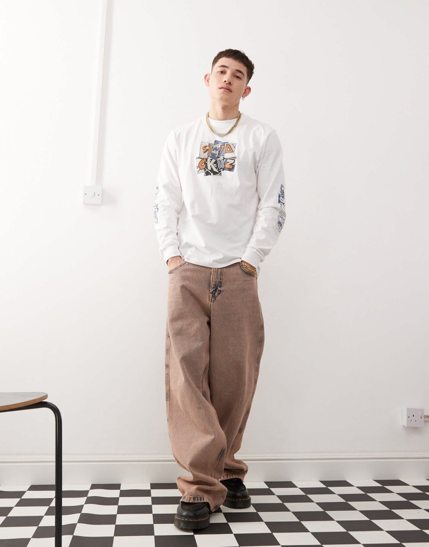 Santa Cruz long sleeve t-shirt with logo chest and sleeve print - ASOS Sample Sale EU Store