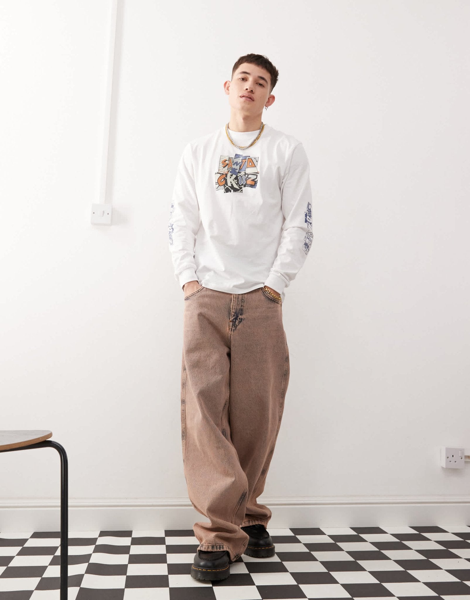 Santa Cruz long sleeve t-shirt with logo chest and sleeve print - ASOS Sample Sale EU Store