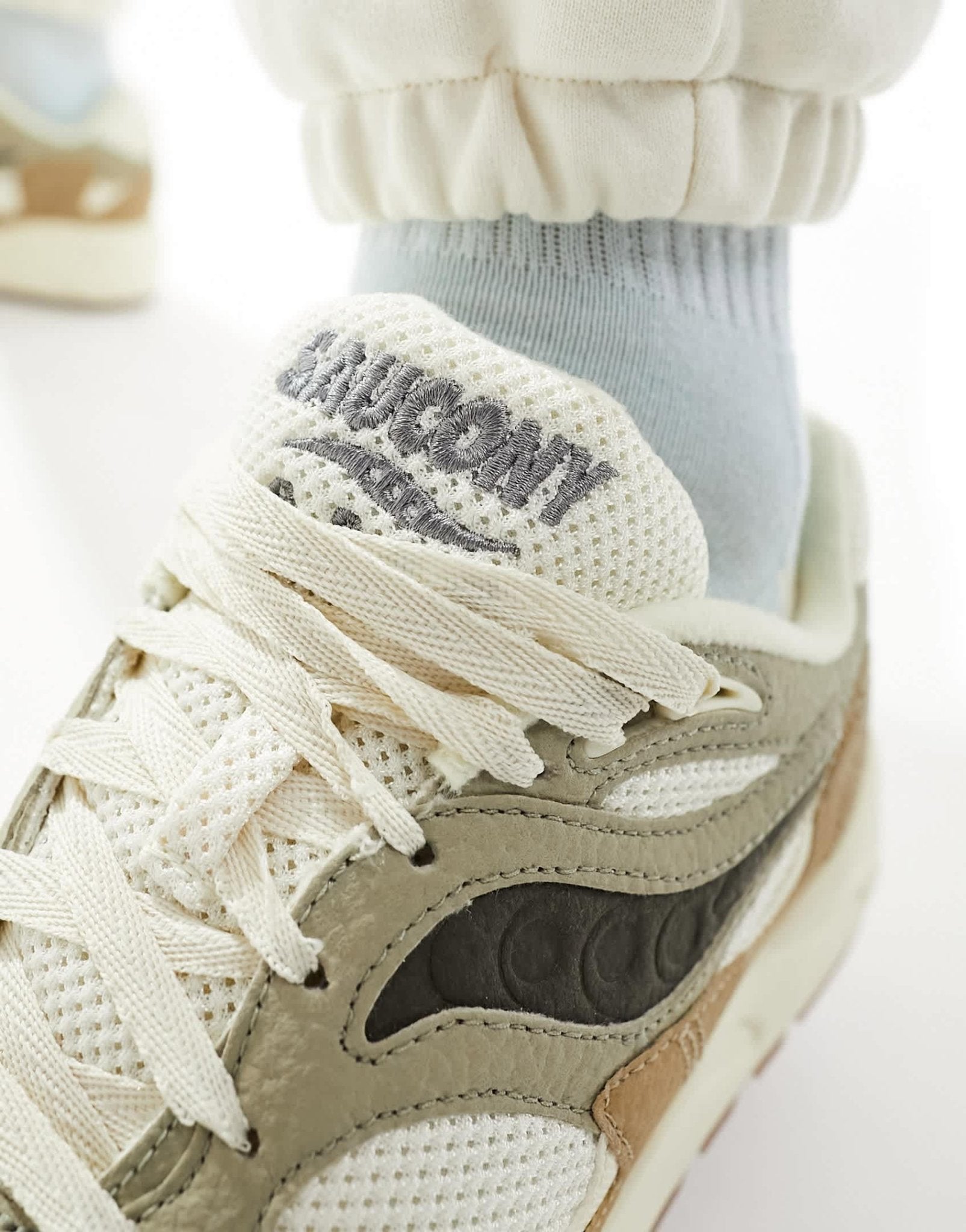 Saucony Grid Shadow 2 trainers in sand and sage - ASOS Sample Sale EU Store