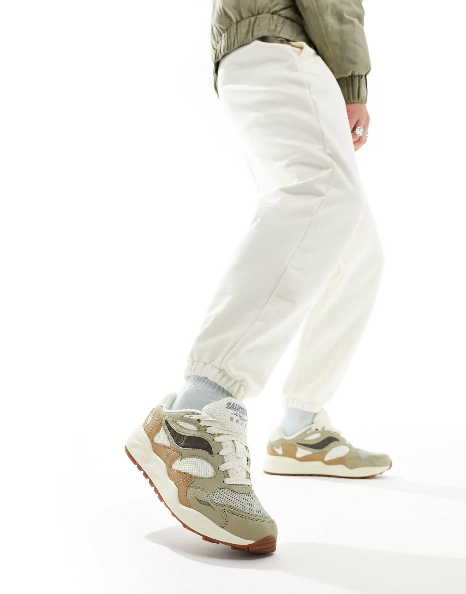 Saucony Grid Shadow 2 trainers in sand and sage - ASOS Sample Sale EU Store