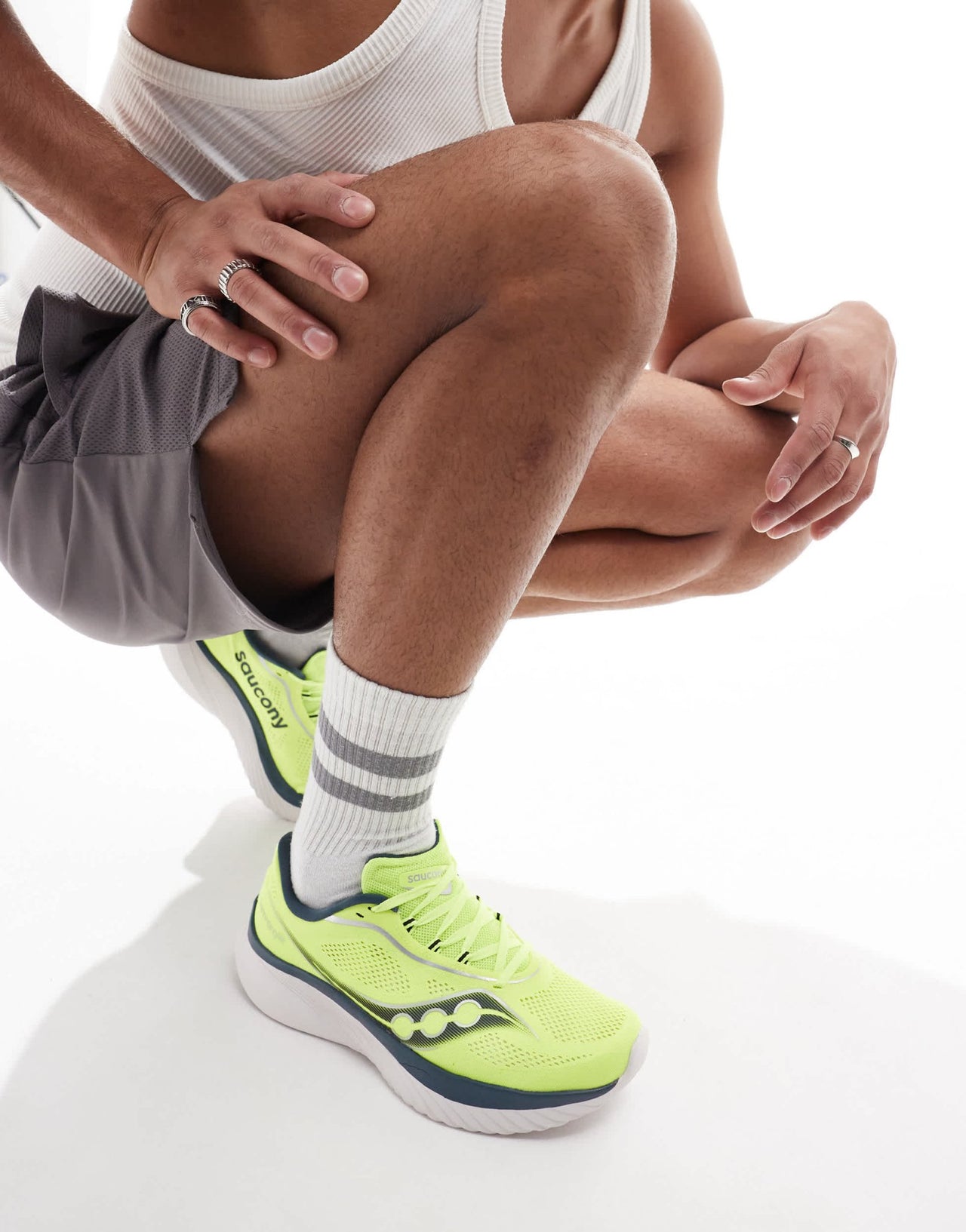 Saucony Kinvara 15 neutral running trainers in citron and navy - ASOS Sample Sale EU Store