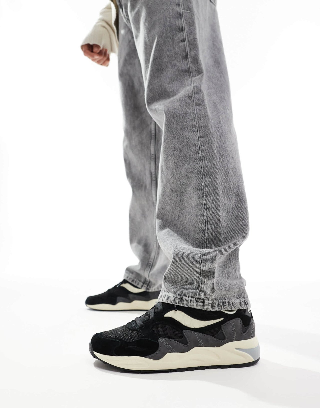 Saucony Originals Grid Shadow 2 trainers in black and cream - ASOS Sample Sale EU Store