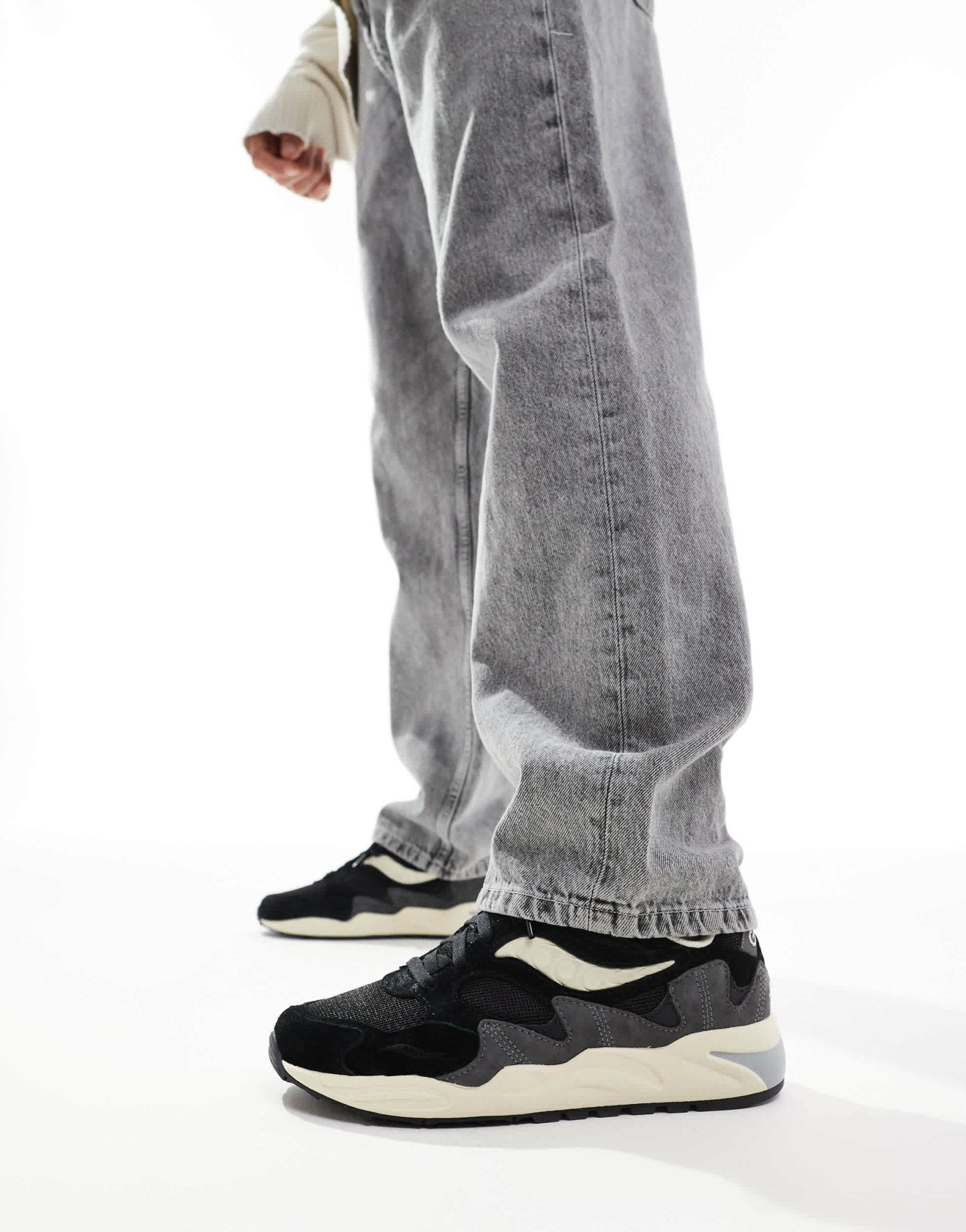 Saucony Originals Grid Shadow 2 trainers in black and cream - ASOS Sample Sale EU Store
