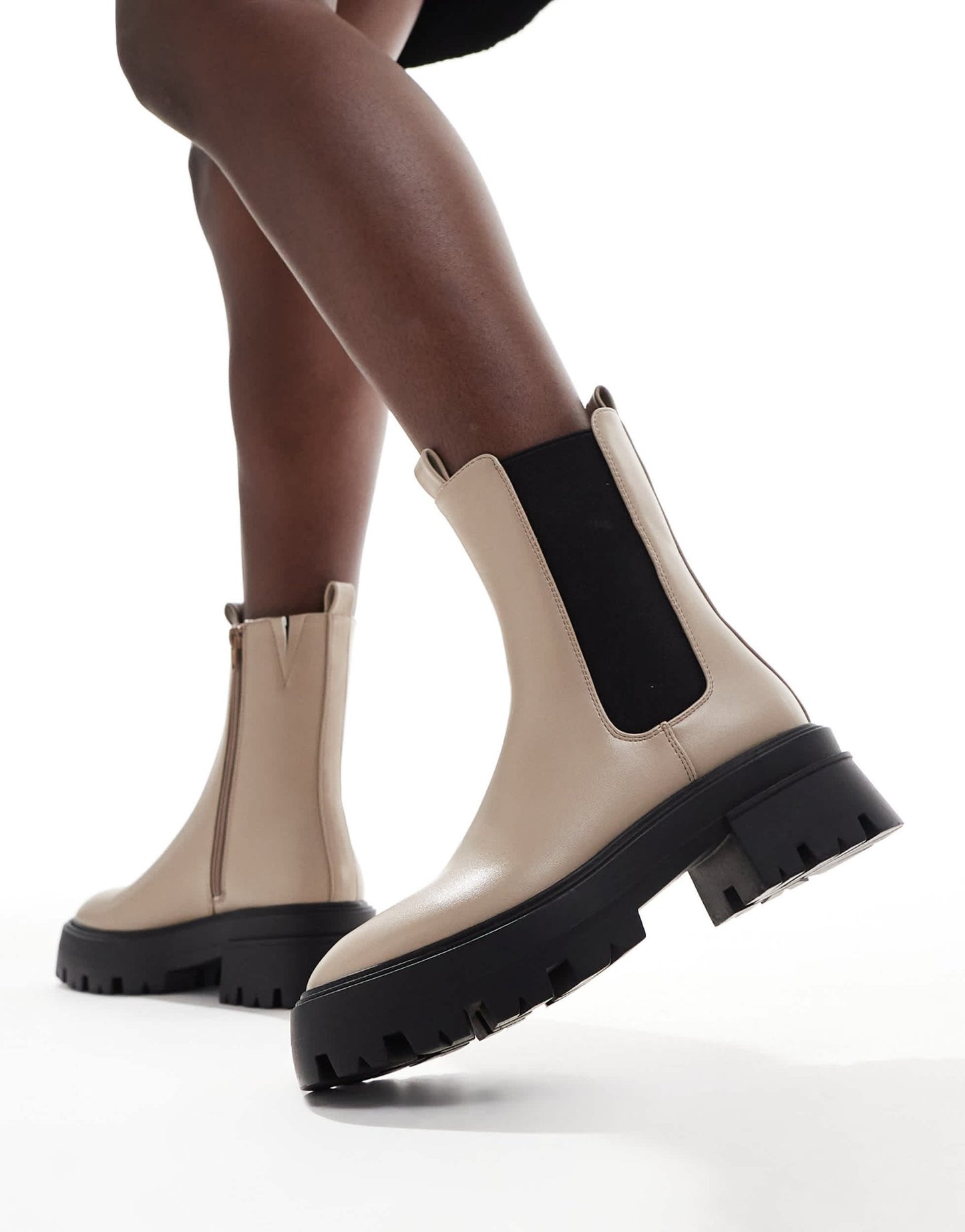 schuh Addilyn chunky ankle boots in natural - ASOS Sample Sale EU Store