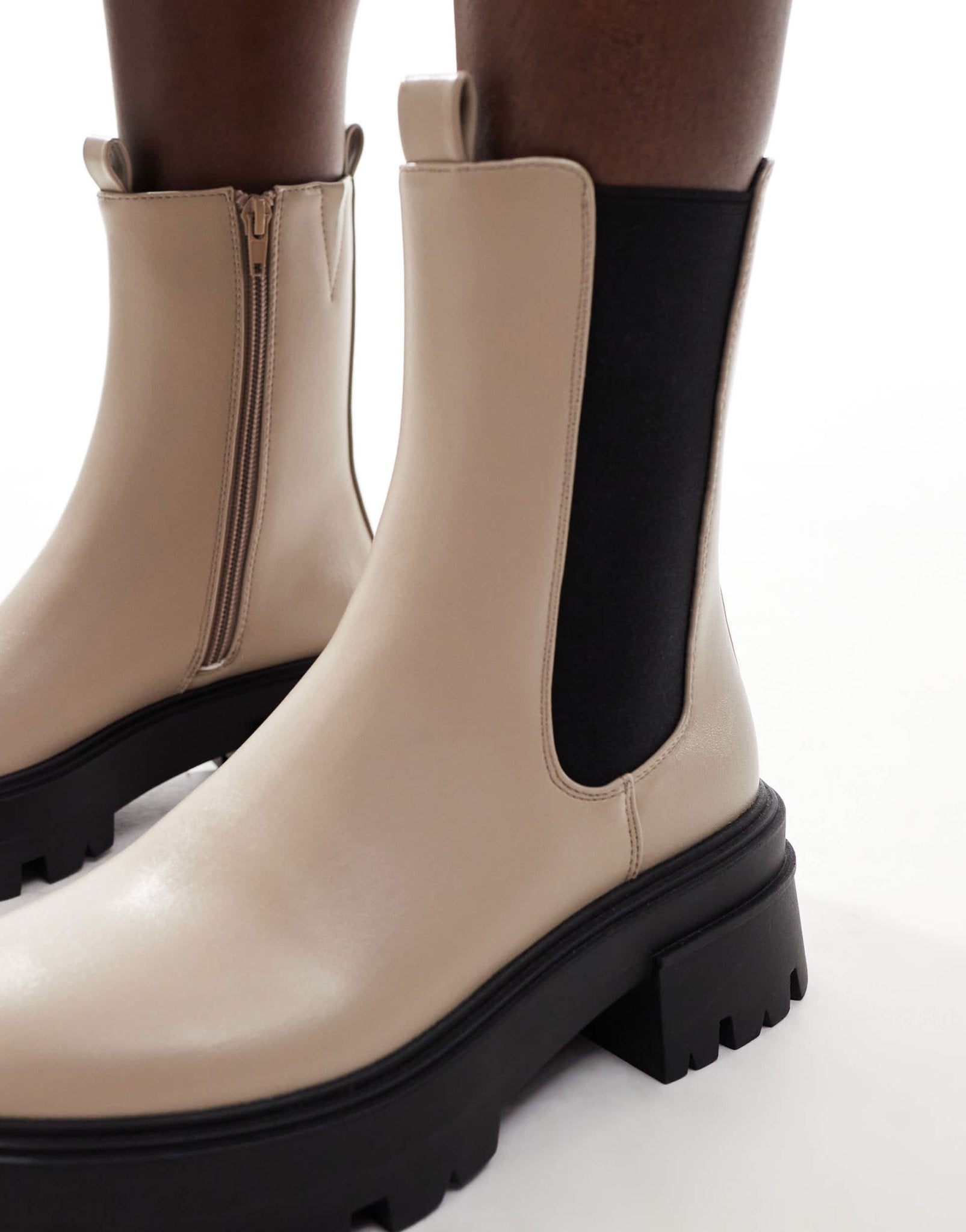 schuh Addilyn chunky ankle boots in natural - ASOS Sample Sale EU Store