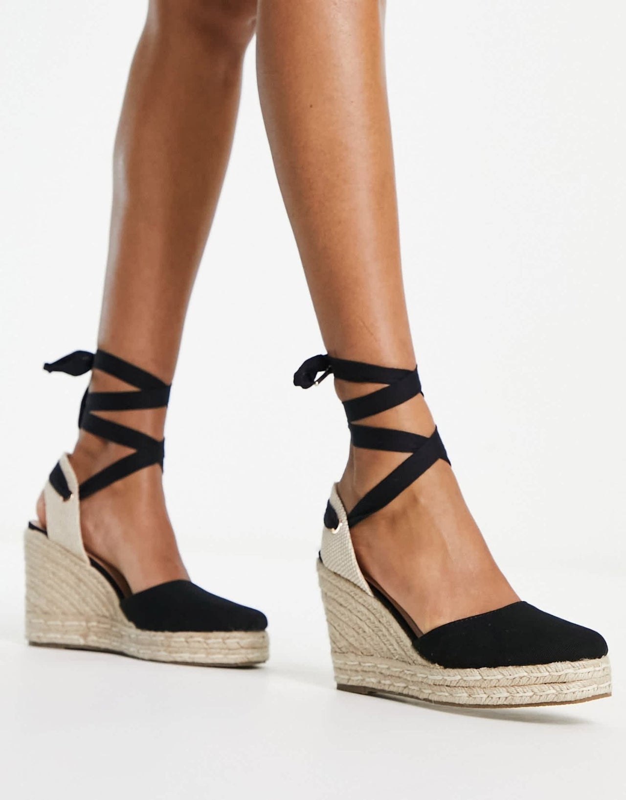schuh Venus closed toe wedge espadrilles in black - ASOS Sample Sale EU Store