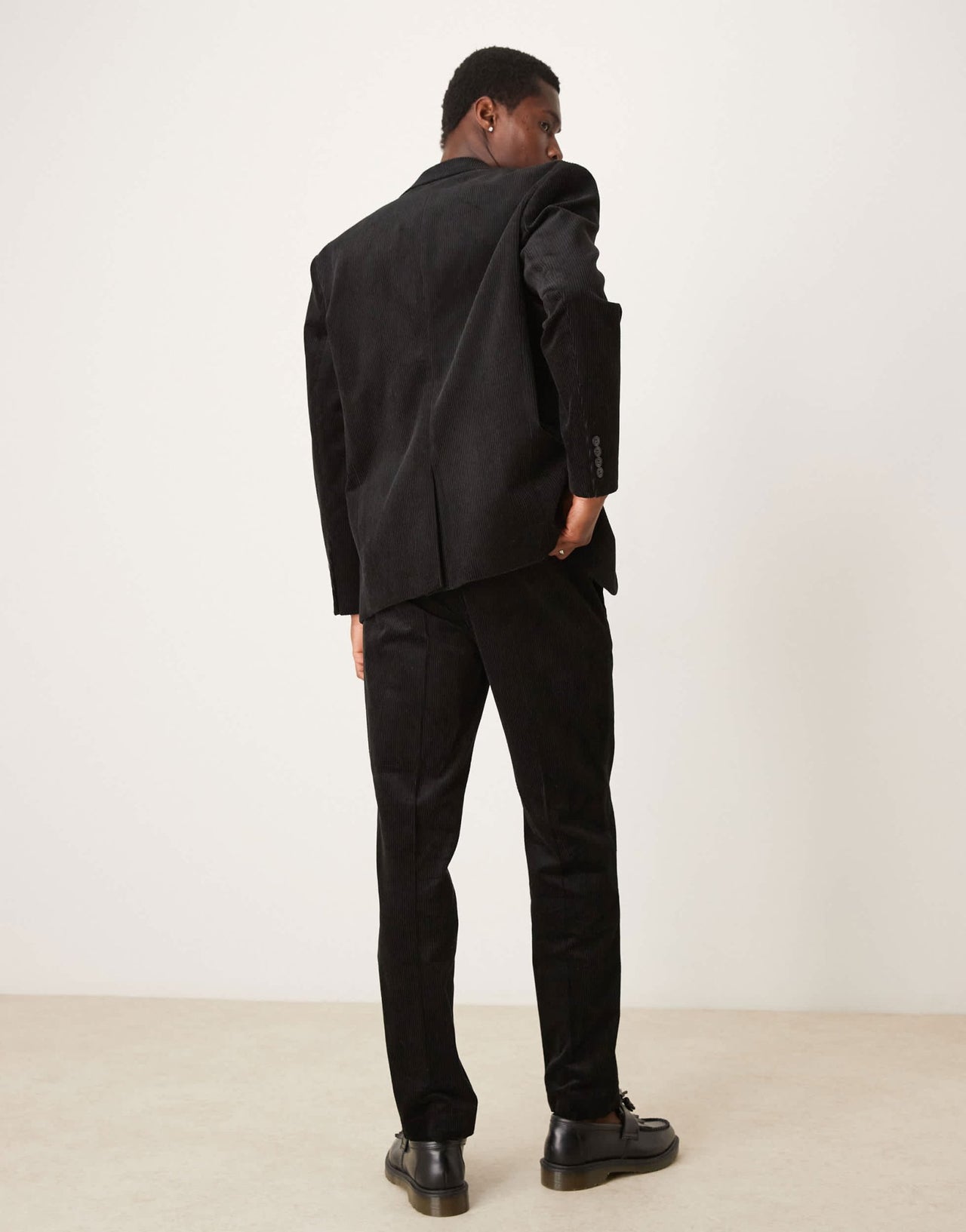 Selected Bowie regular fit cord suit trouser in black - ASOS Sample Sale EU Store