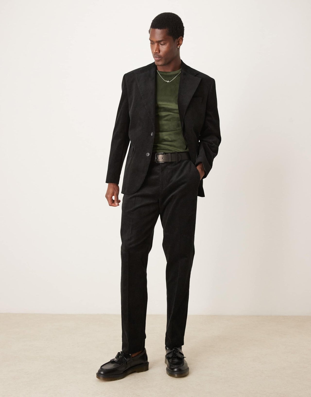Selected Bowie regular fit cord suit trouser in black - ASOS Sample Sale EU Store