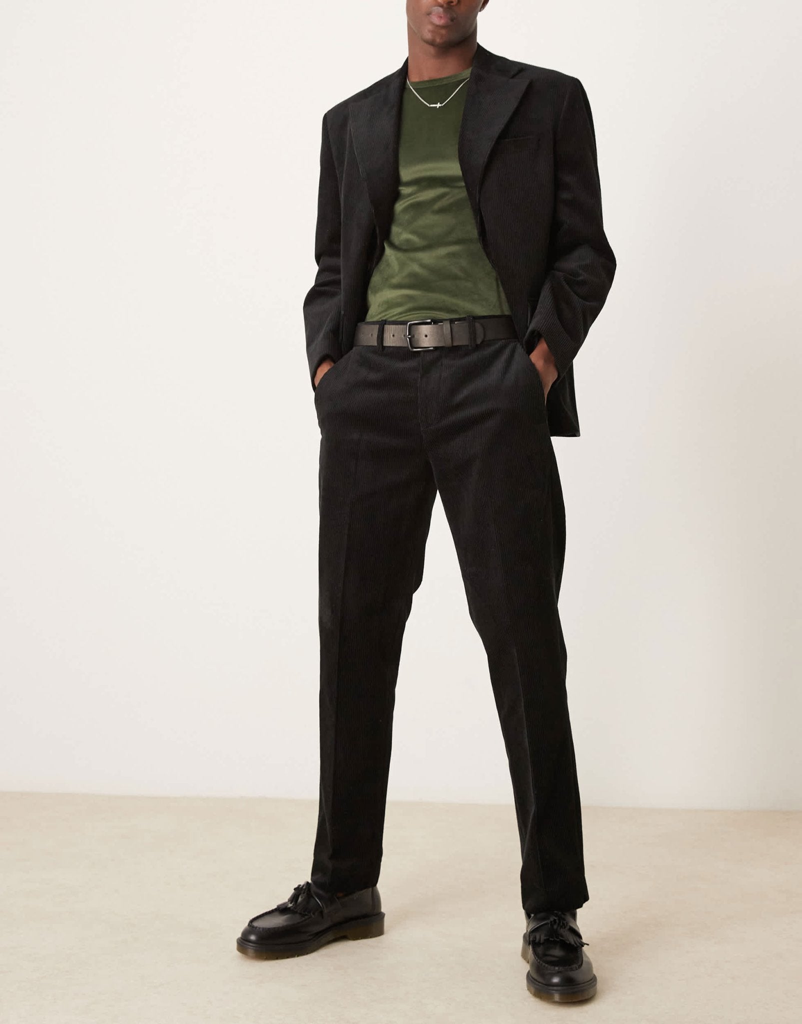 Selected Bowie regular fit cord suit trouser in black - ASOS Sample Sale EU Store