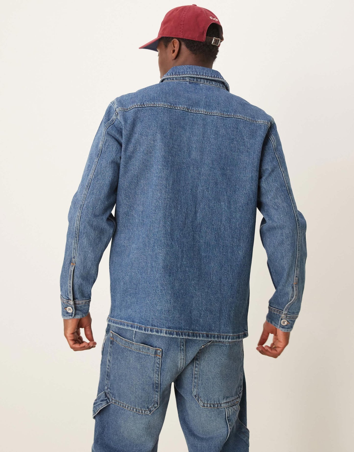 Selected boxy denim overshirt in mid blue - ASOS Sample Sale EU Store
