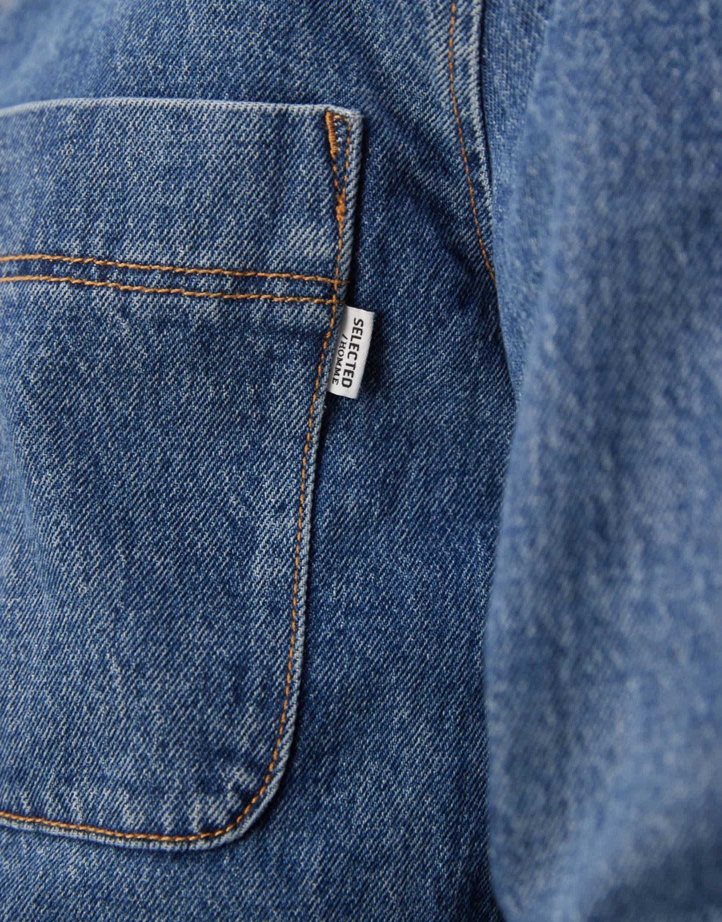 Selected boxy denim overshirt in mid blue - ASOS Sample Sale EU Store