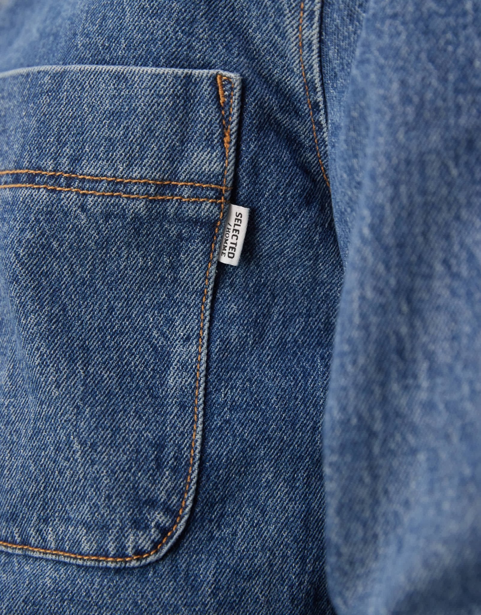 Selected boxy denim overshirt in mid blue - ASOS Sample Sale EU Store