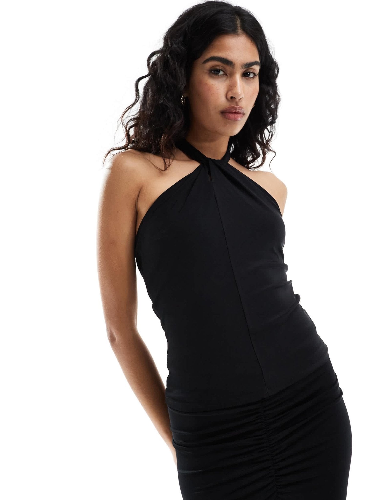 Selected co - ord jersey halterneck top in black - ASOS Sample Sale EU Store