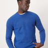 Selected crew neck fluffy alpaca knitted jumper in blue
