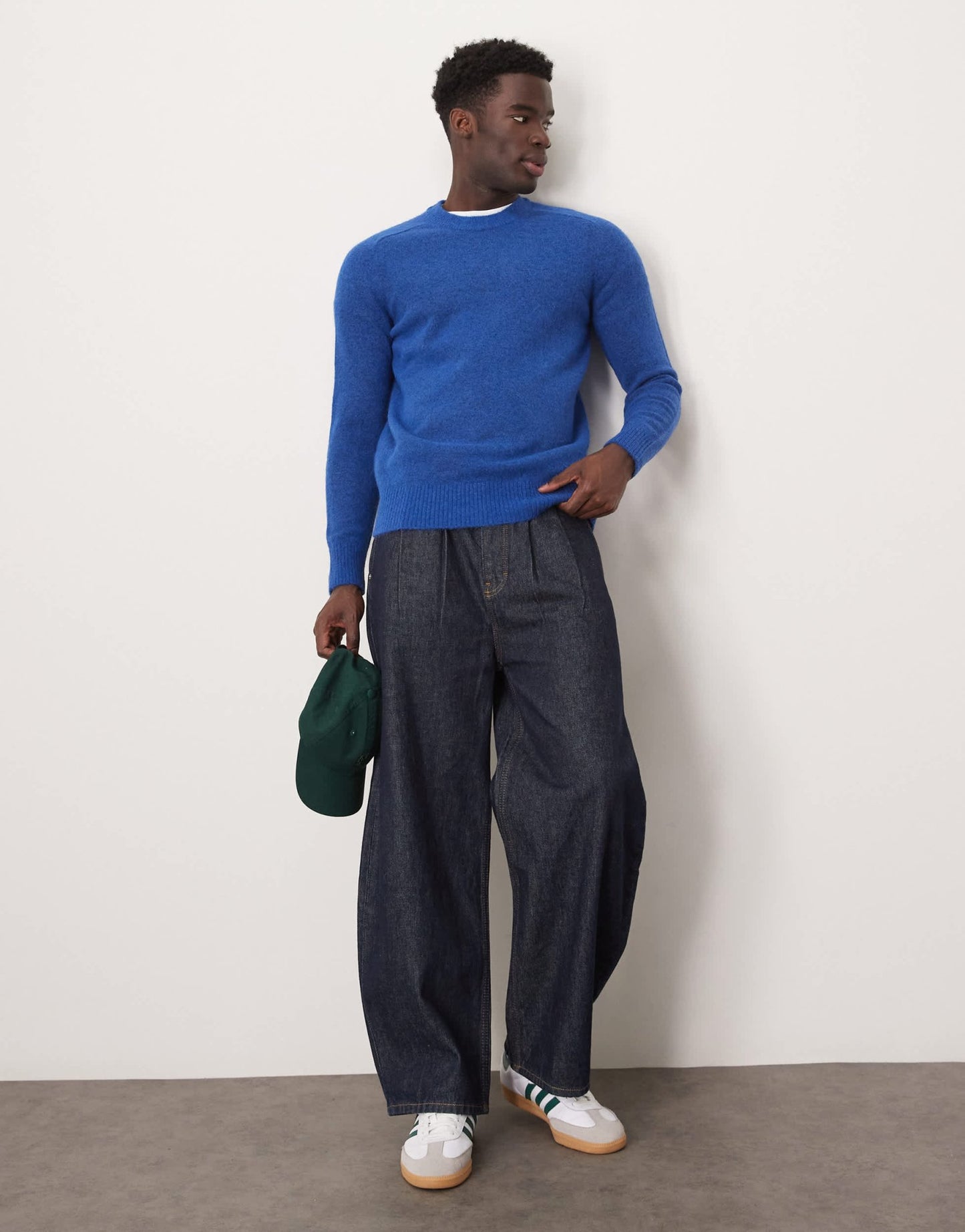 Selected crew neck fluffy alpaca knitted jumper in blue - ASOS Sample Sale EU Store
