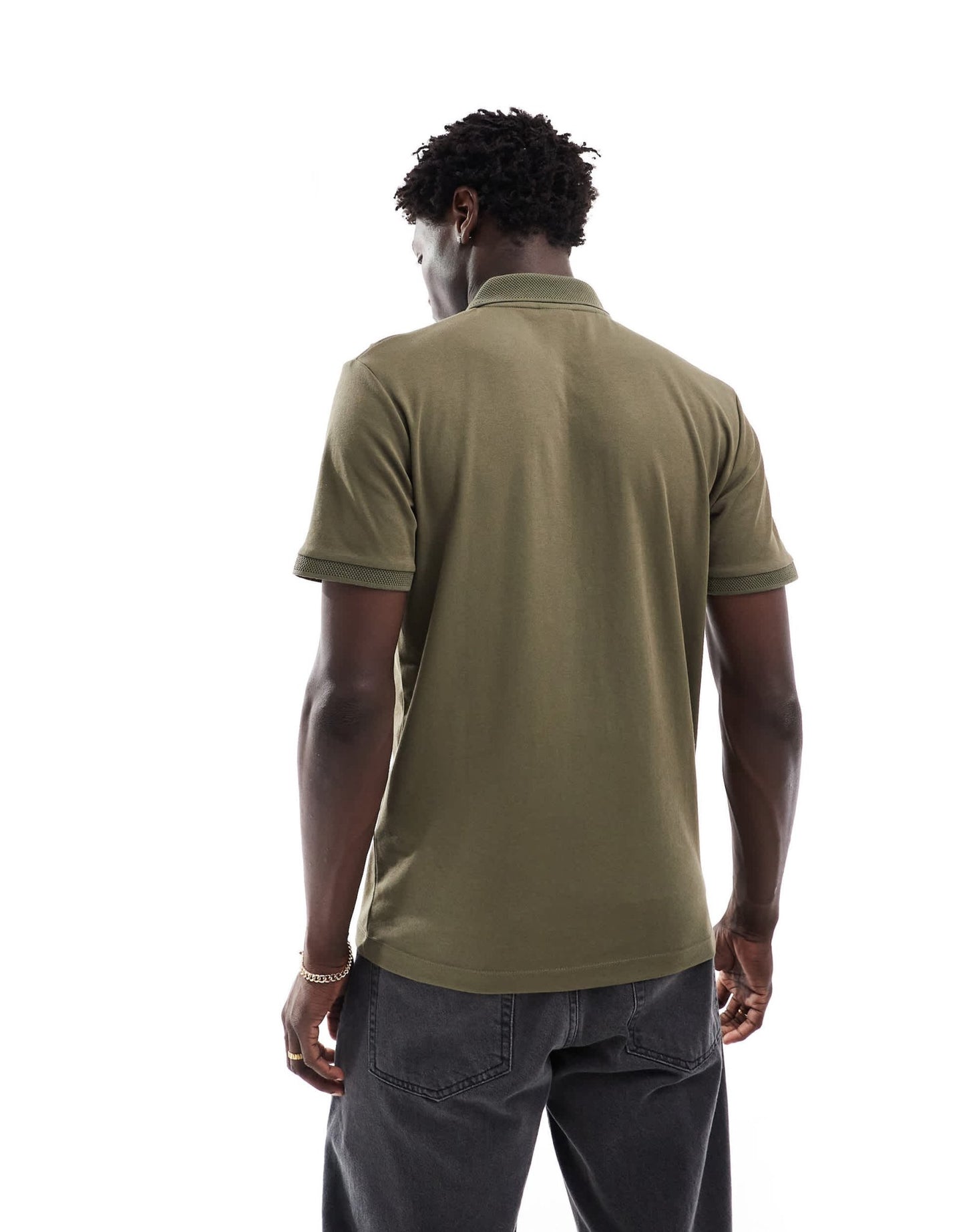 Selected half zip polo shirt in olive green - ASOS Sample Sale EU Store