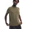 Polo con mezza zip Selected in verde oliva