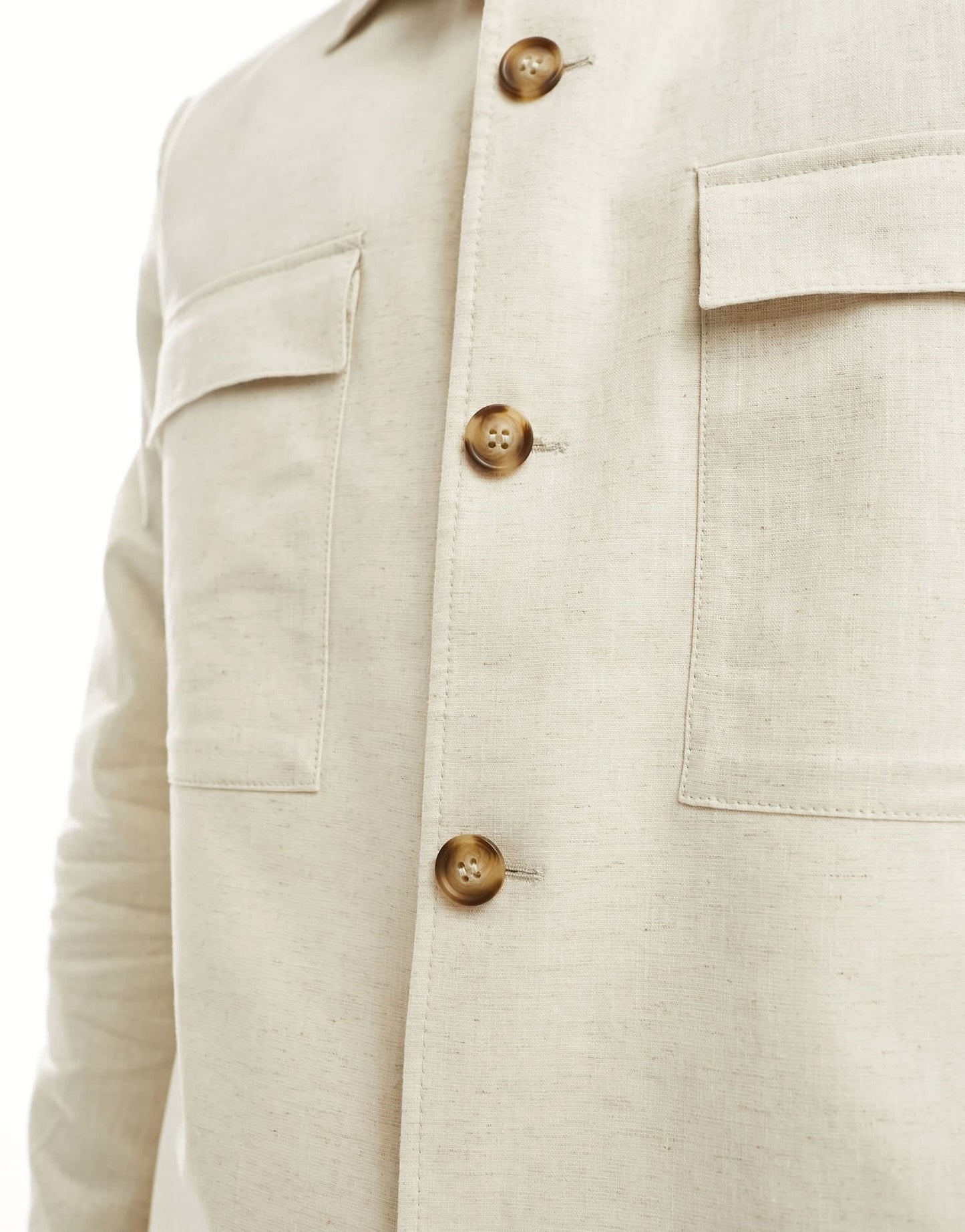Selected linen mix suit jacket in beige - ASOS Sample Sale EU Store