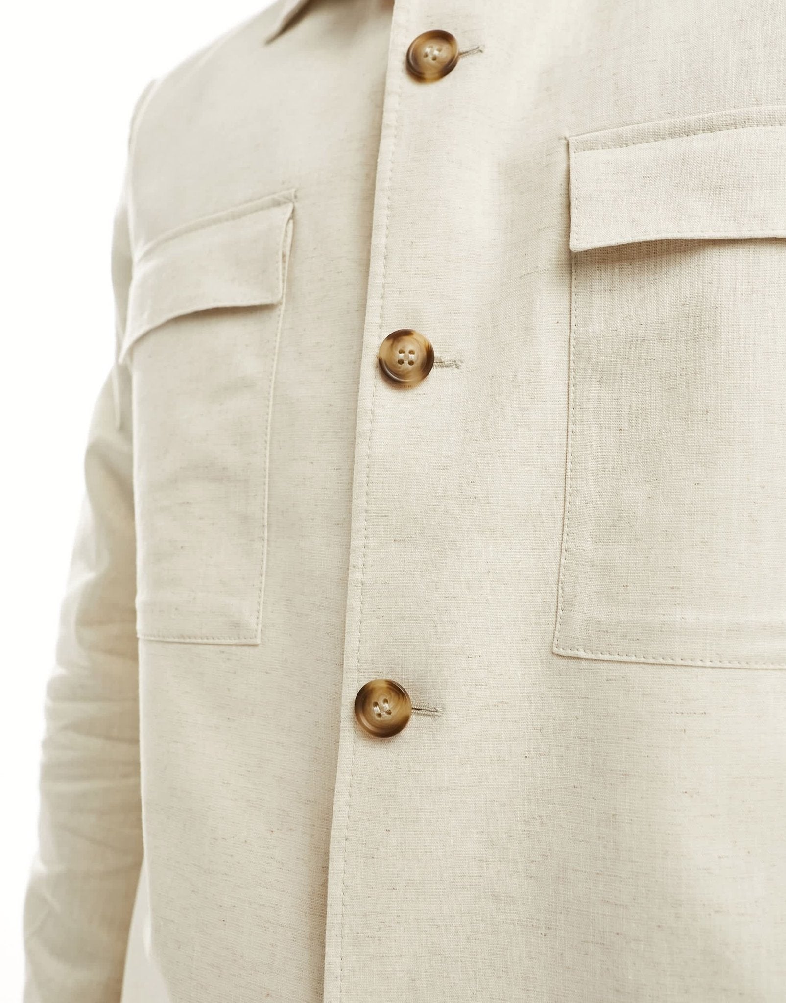 Selected linen mix suit jacket in beige - ASOS Sample Sale EU Store