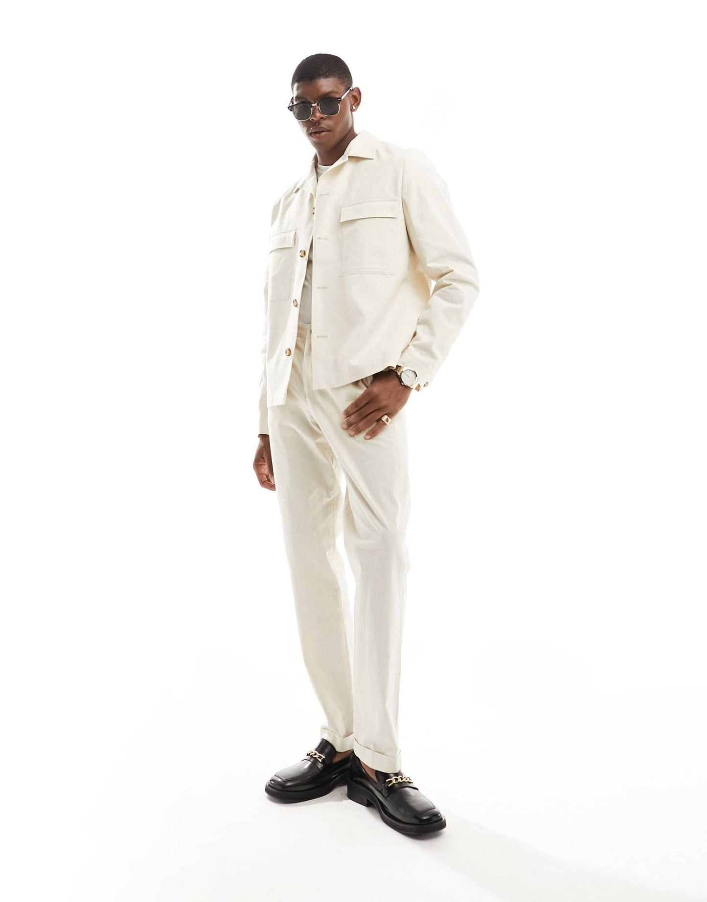 Selected linen mix suit jacket in beige - ASOS Sample Sale EU Store