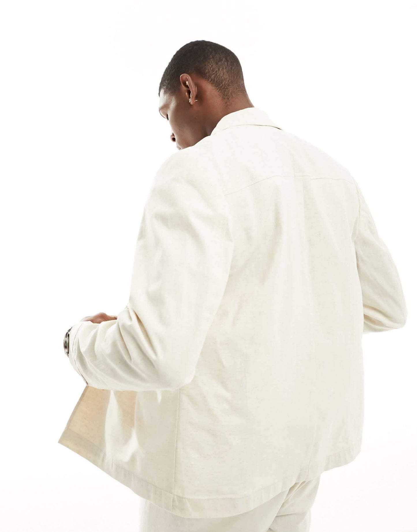 Selected linen mix suit jacket in beige - ASOS Sample Sale EU Store