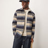 Sobrecamisa shacket Selected en crema con rayas azul marino y bolsillos