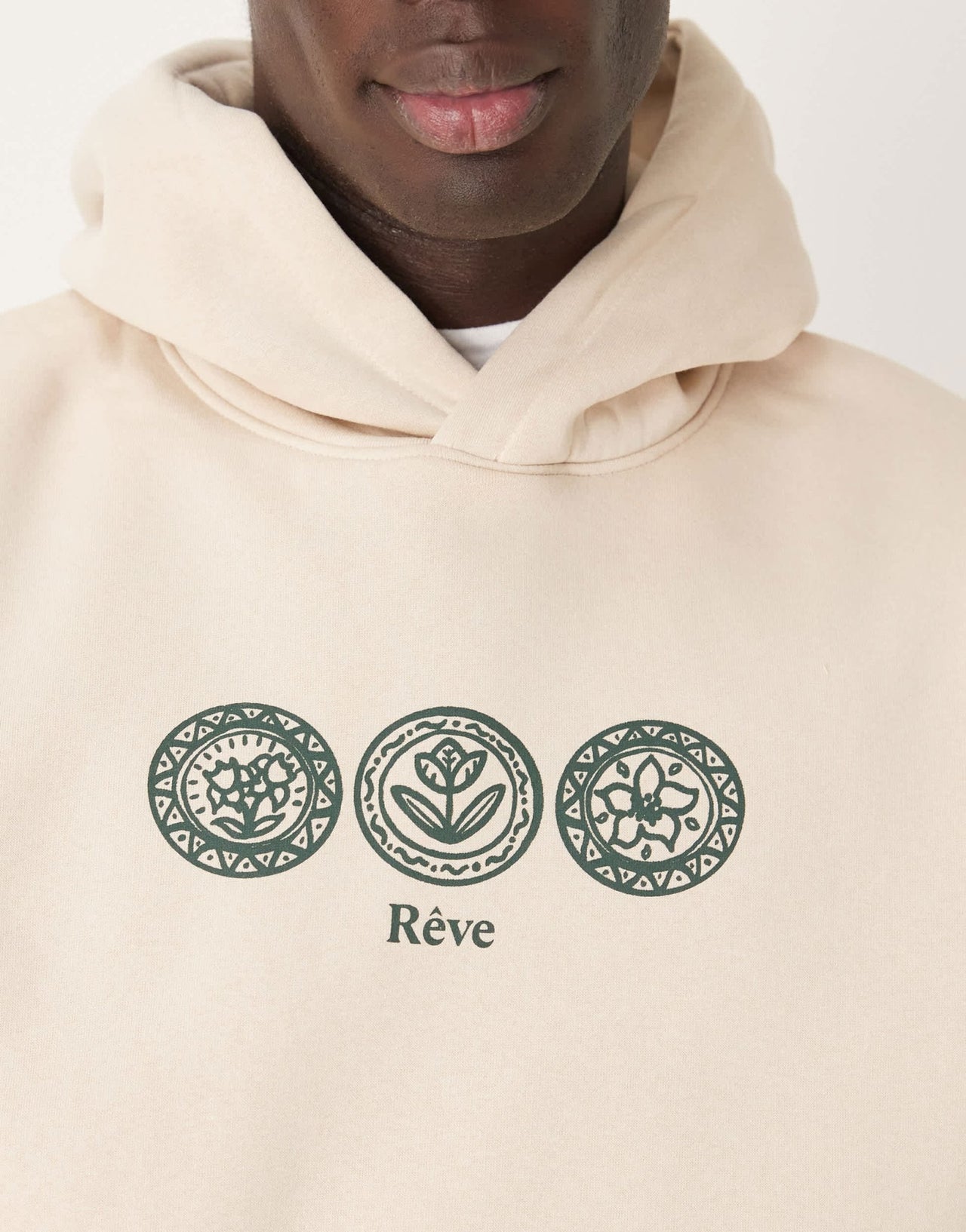 Selected oversized hoodie in beige with central print - ASOS Sample Sale EU Store