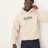 Selected felpa oversize beige con stampa centrale