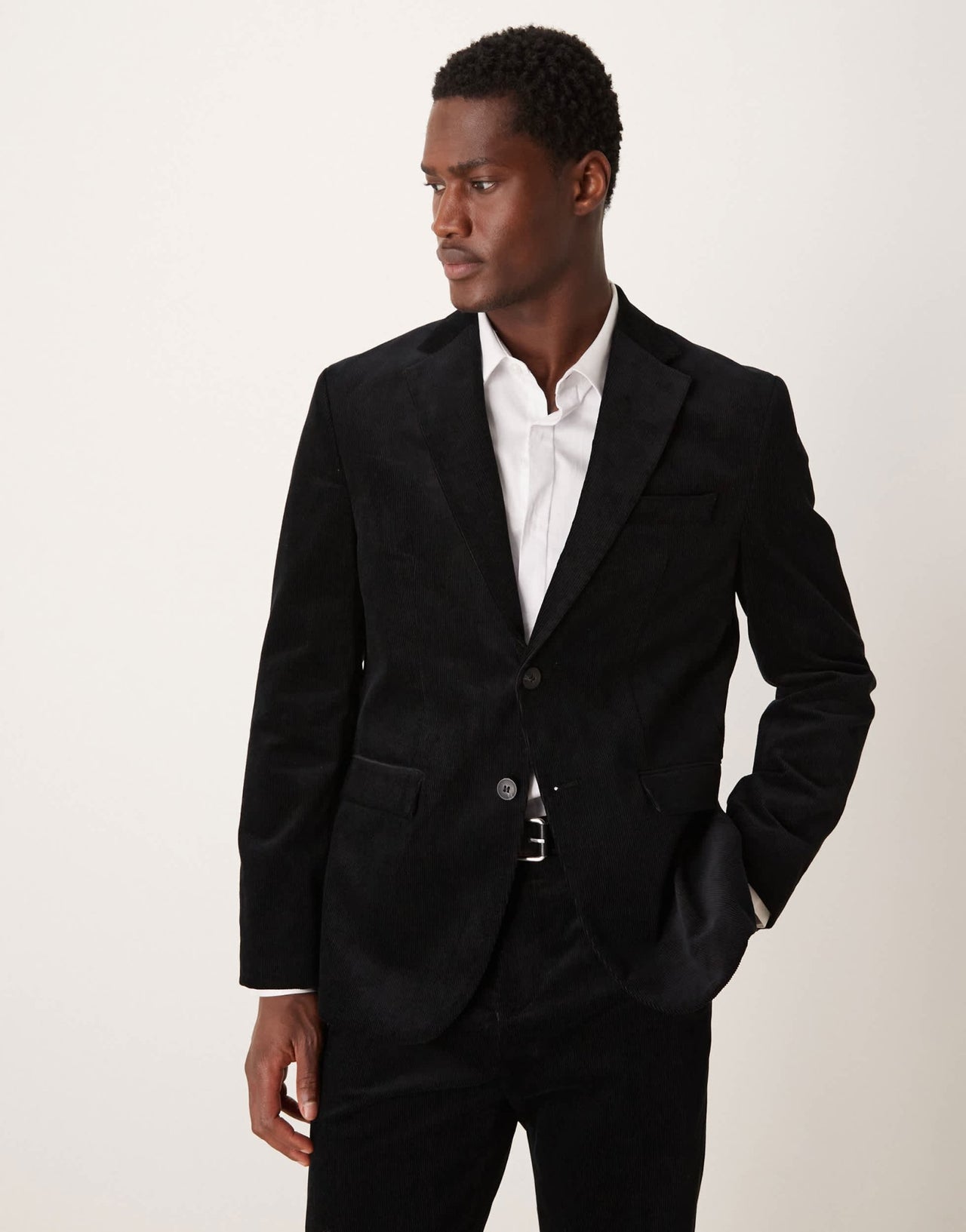 Selected regular fit blazer in black cord - ASOS Sample Sale EU Store