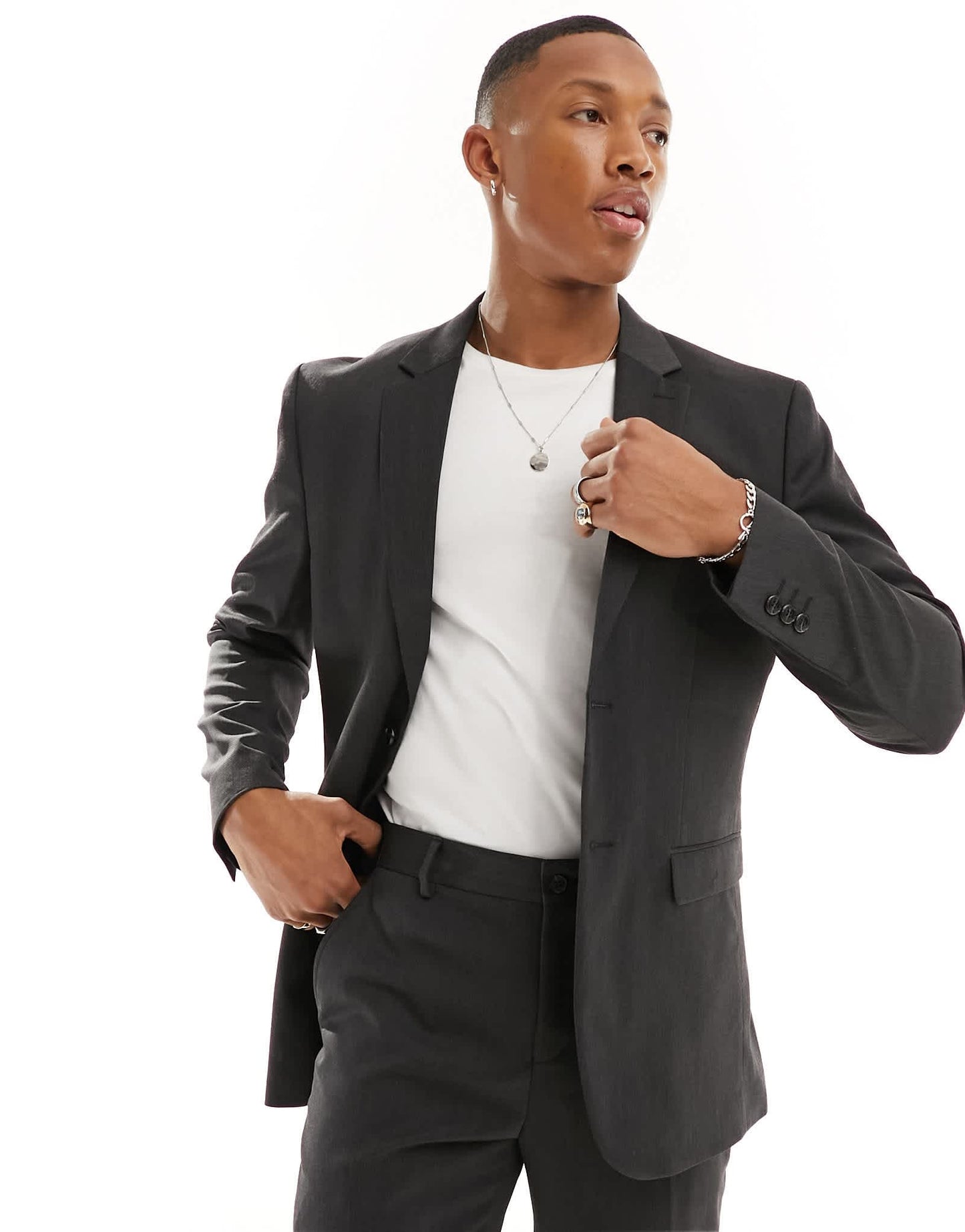 Selected slim fit suit jacket in grey - ASOS Sample Sale EU Store