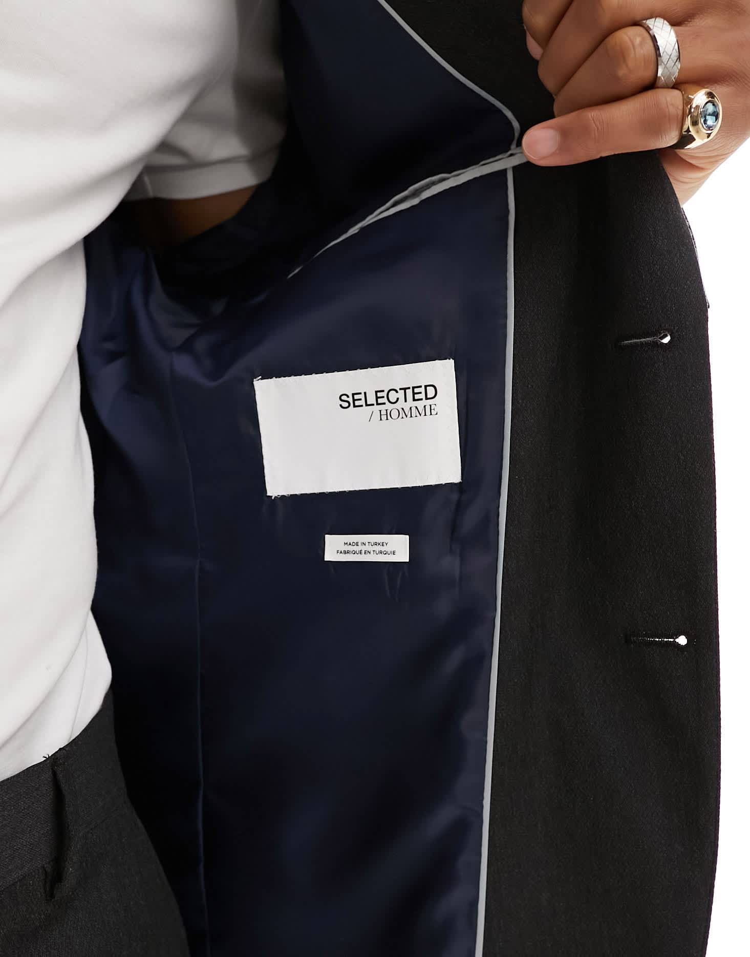 Selected slim fit suit jacket in grey - ASOS Sample Sale EU Store