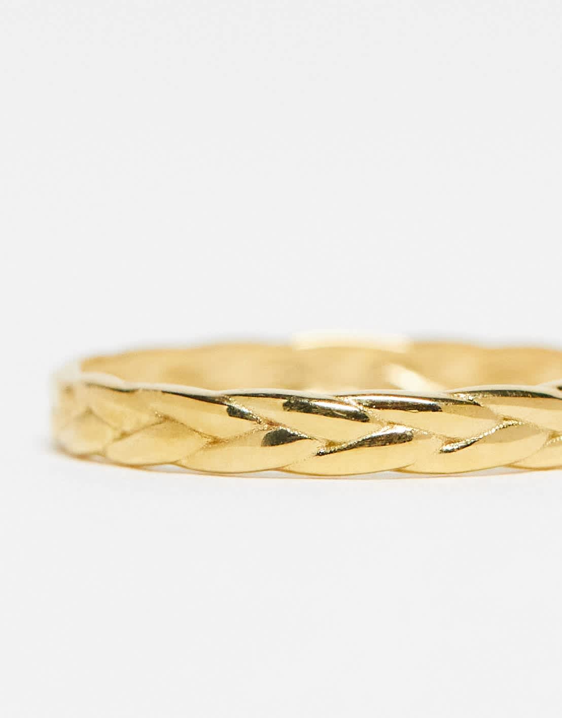 Seol + Gold 18ct gold vermeil rope plait ring - ASOS Sample Sale EU Store