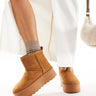 Bottes flatform SEQWL en marron clair