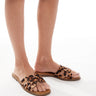 SEQWL Stork flat sandals in leopard