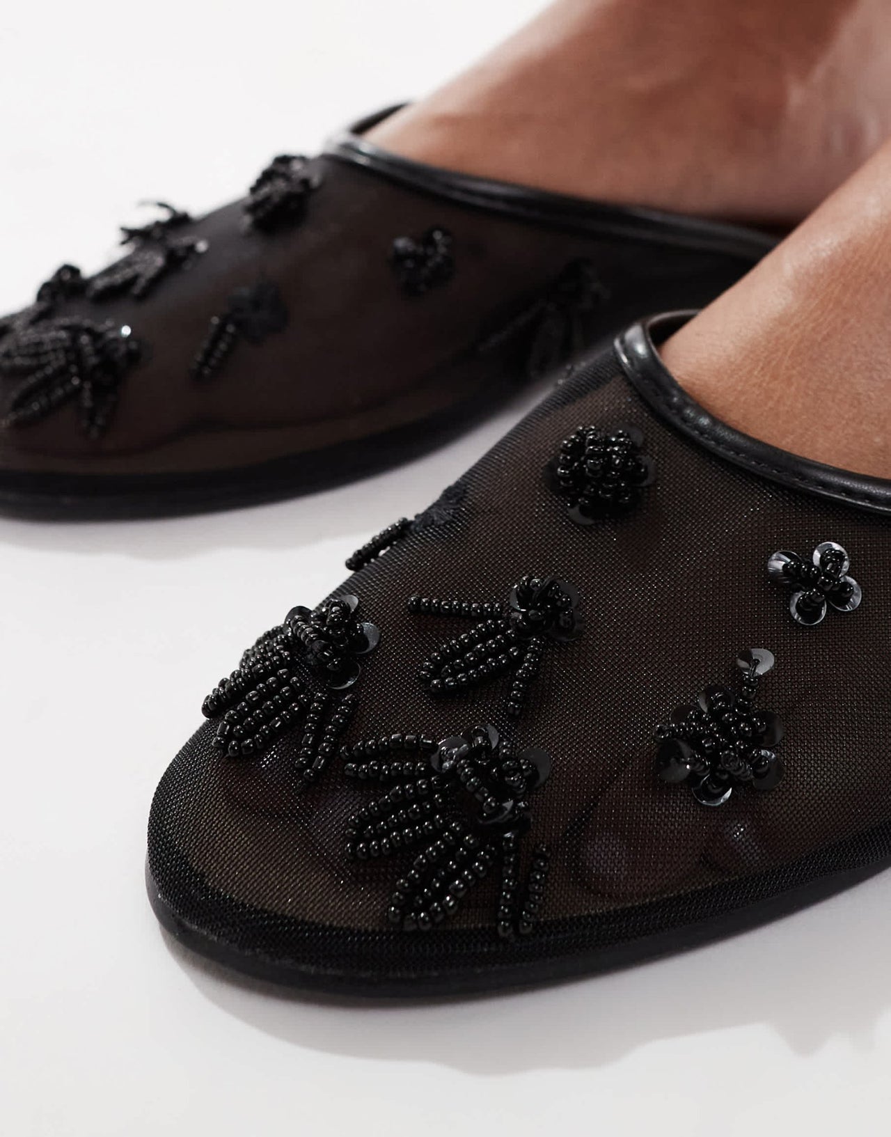 SEQWL XY embellished sandals in mesh black - ASOS Sample Sale EU Store