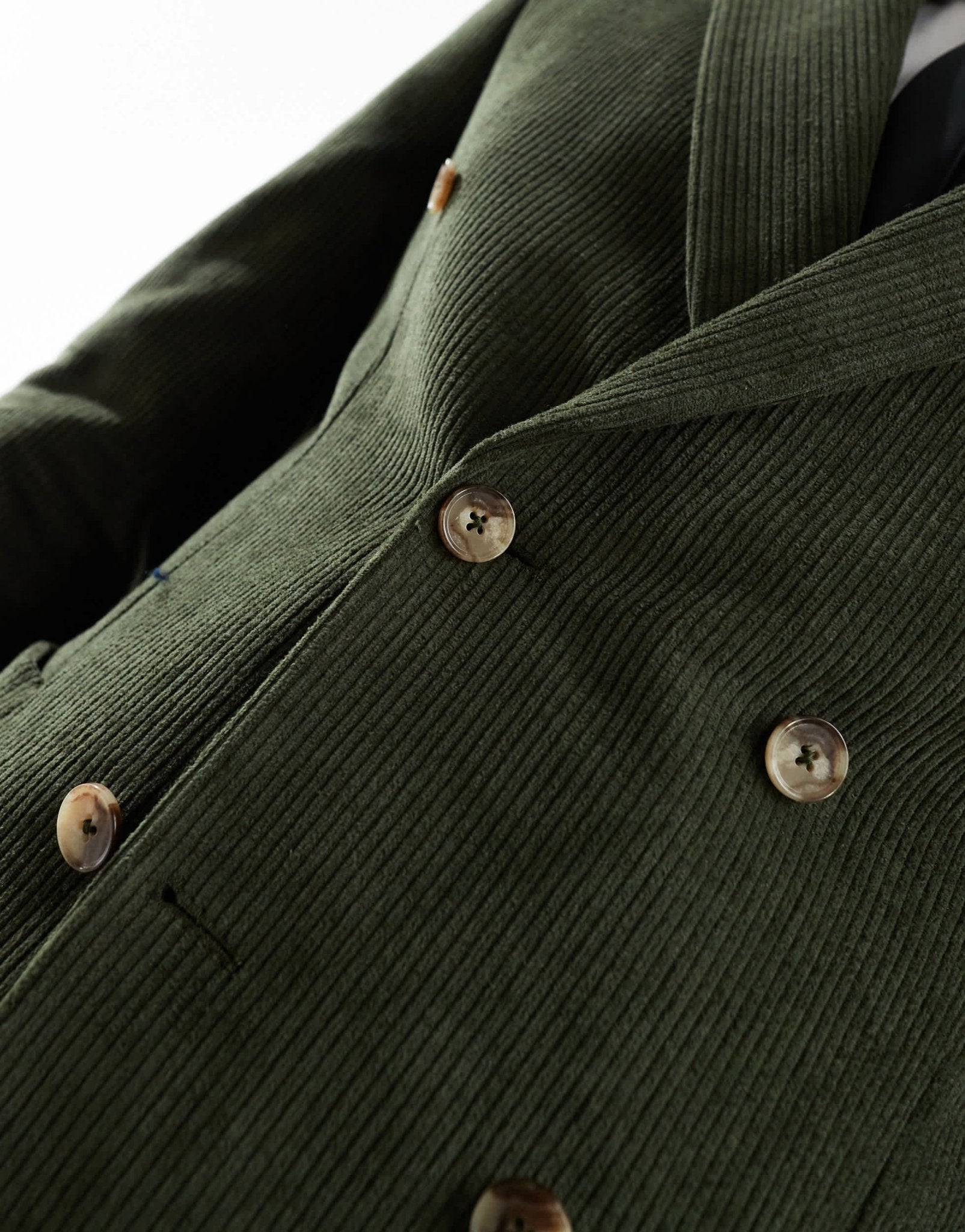 Shelby and Sons cord double breasted slim blazer co - ord in khaki - ASOS Sample Sale EU Store