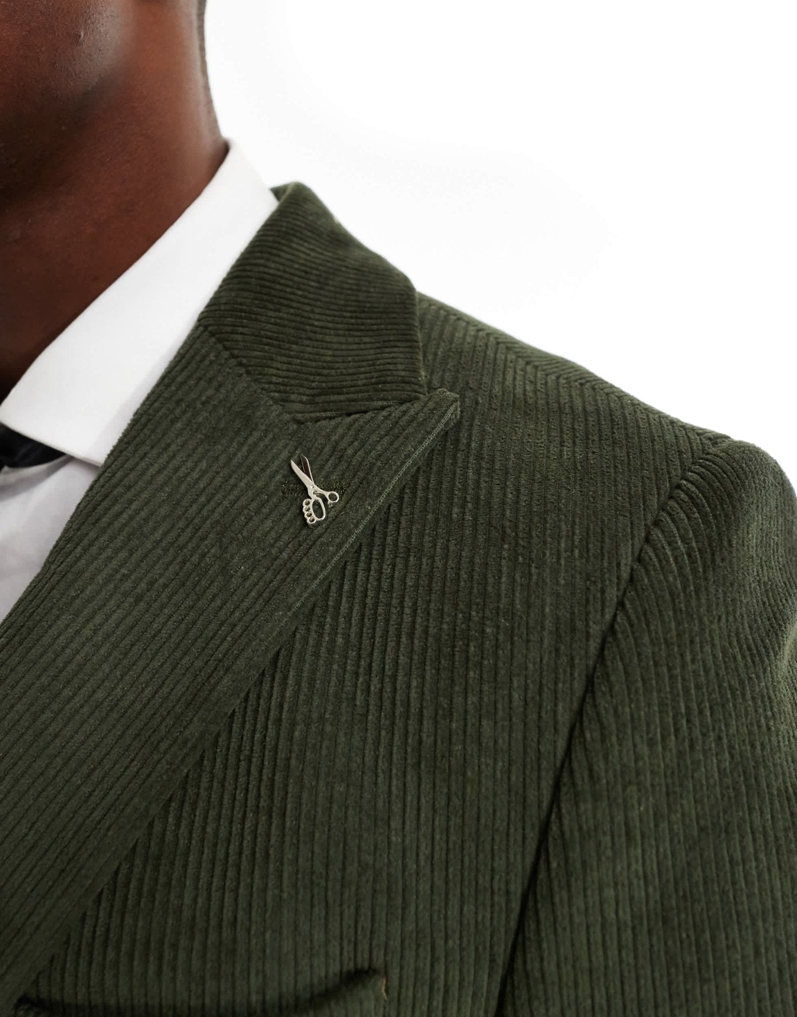 Shelby and Sons cord double breasted slim blazer co - ord in khaki - ASOS Sample Sale EU Store