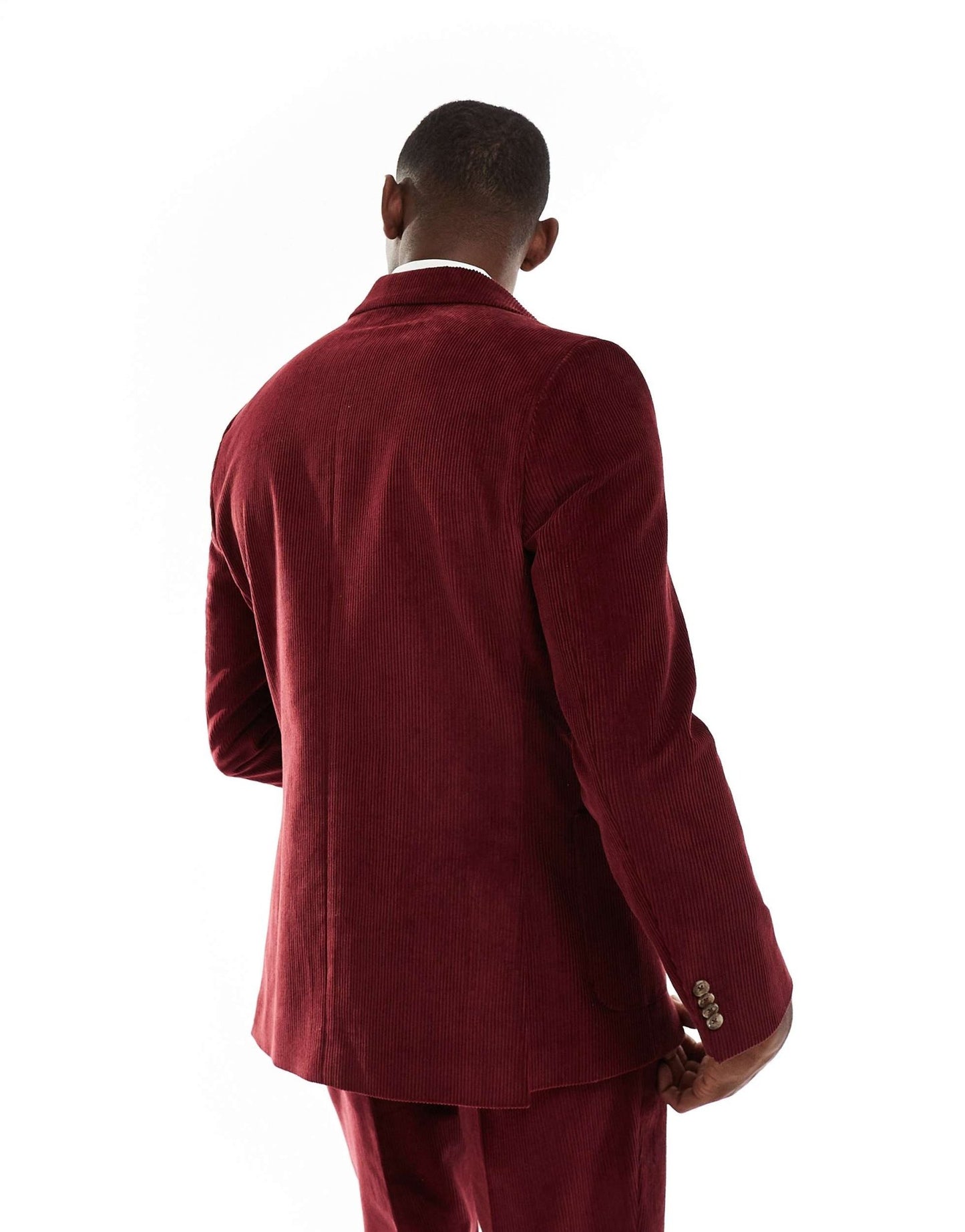 Shelby and Sons double breasted slim cord blazer in deep red co - ord - ASOS Sample Sale EU Store