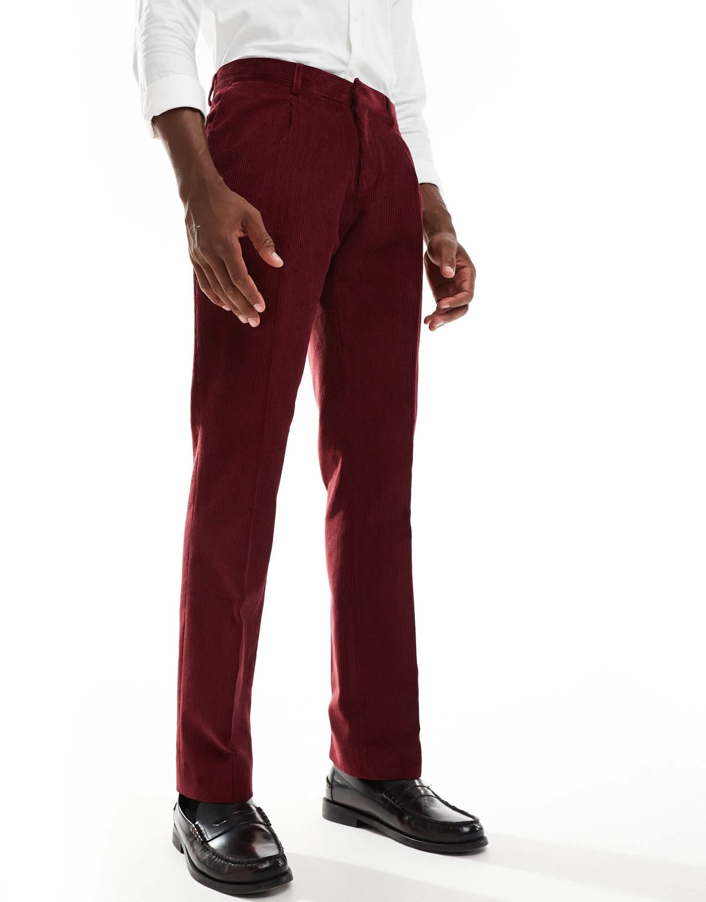 Shelby and Sons slim tailored cord trouser in deep red co - ord - ASOS Sample Sale EU Store