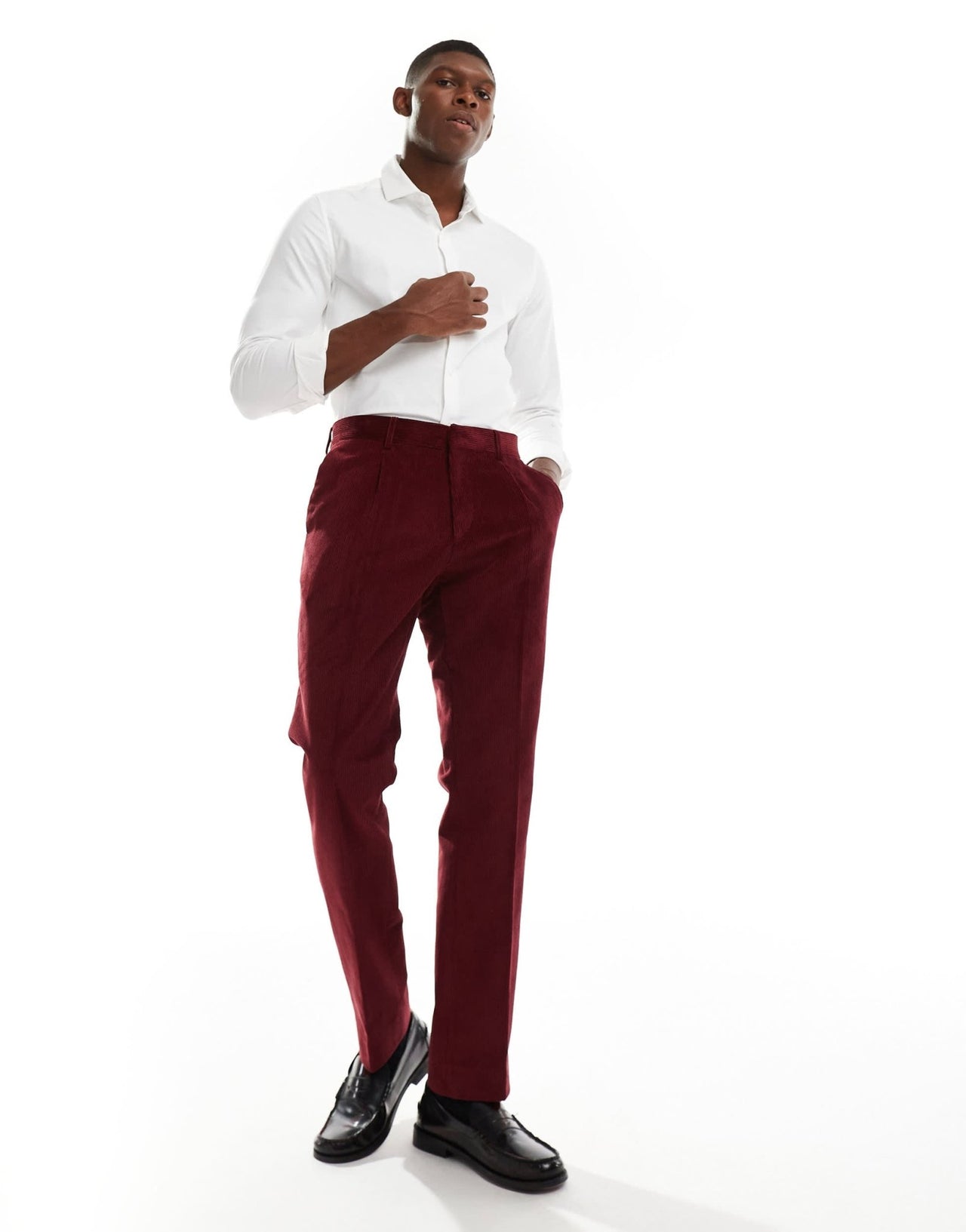 Shelby and Sons slim tailored cord trouser in deep red co - ord - ASOS Sample Sale EU Store