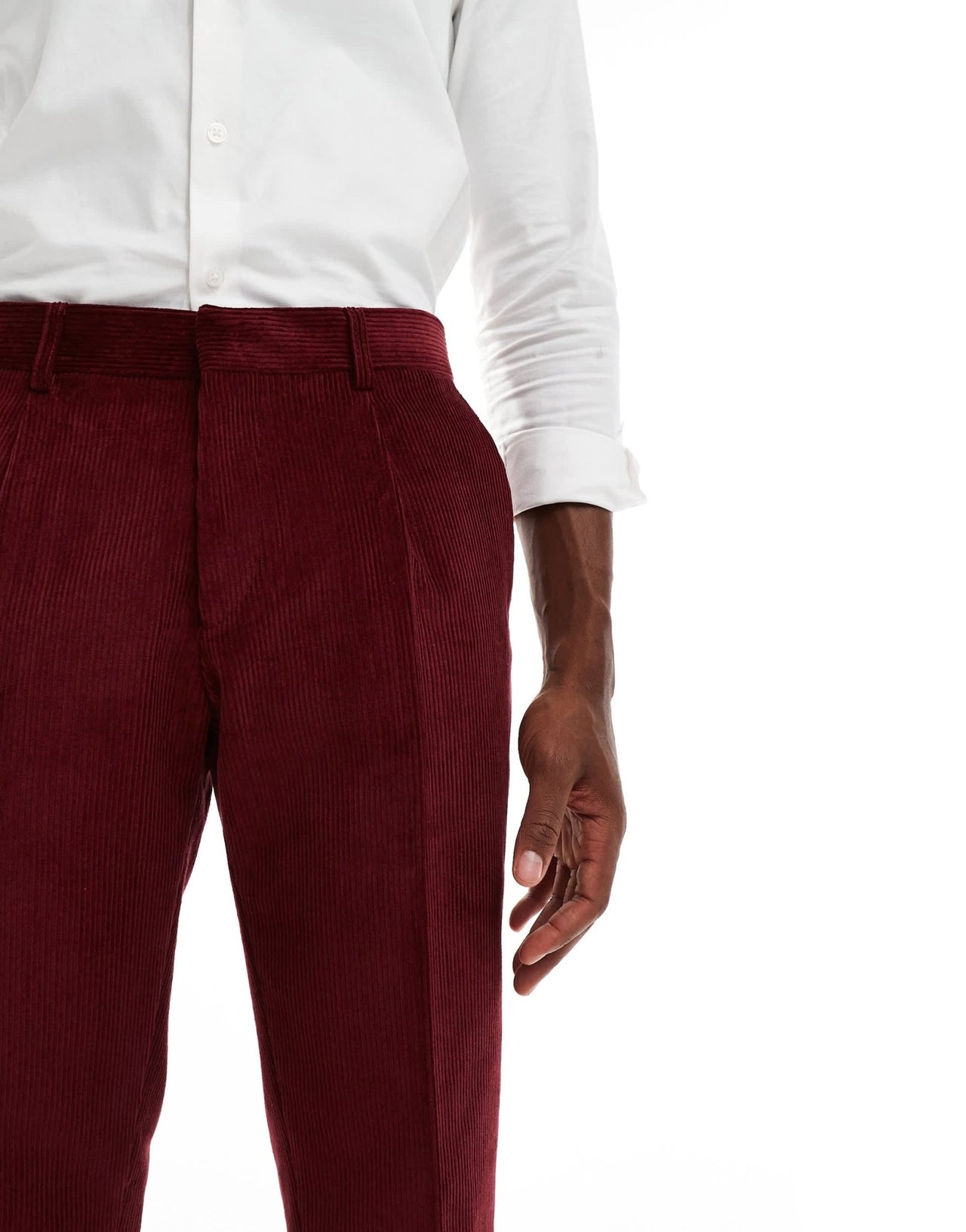 Shelby and Sons slim tailored cord trouser in deep red co - ord - ASOS Sample Sale EU Store