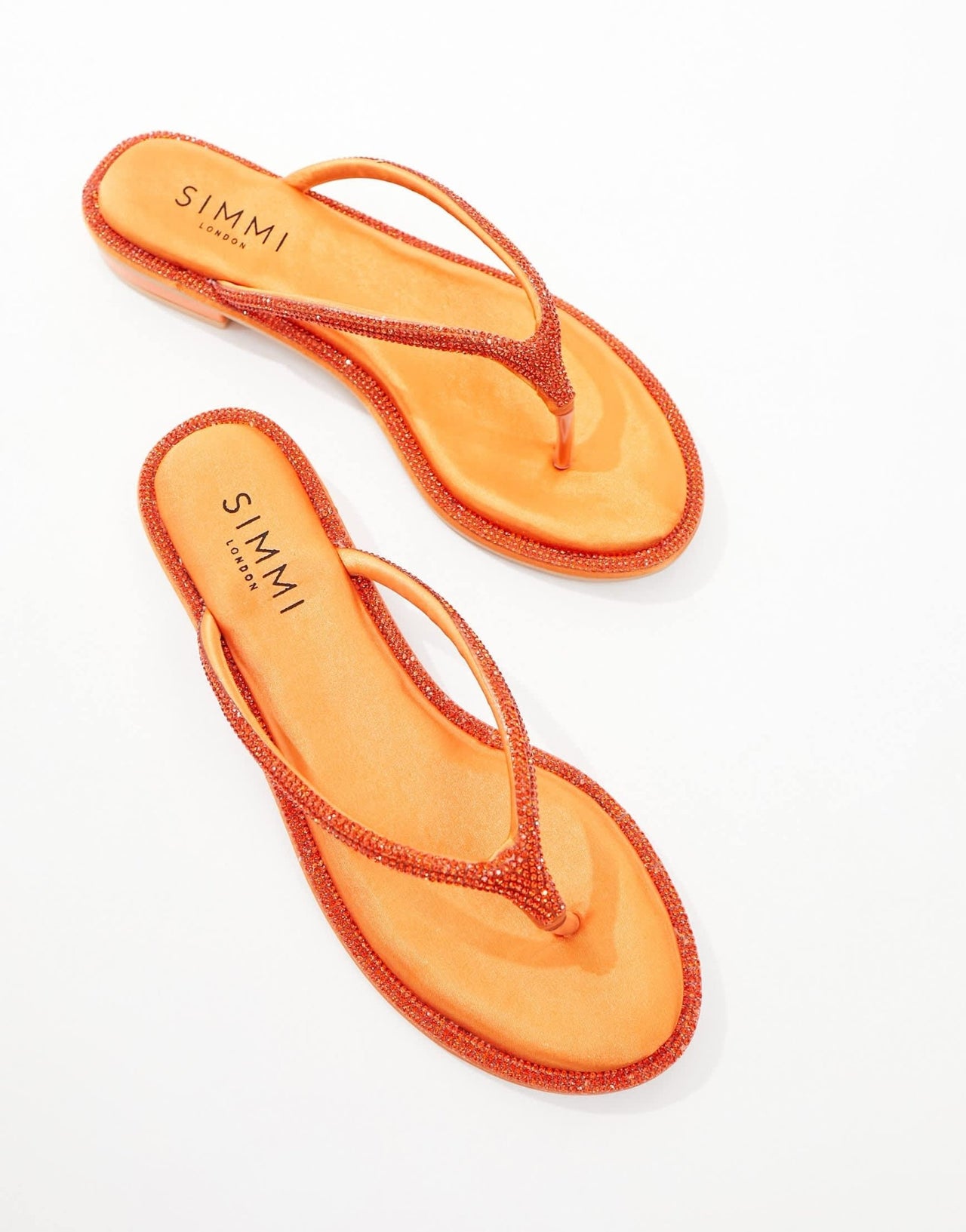 Simmi London Havanah embellished flat sandal in orange - ASOS Sample Sale EU Store