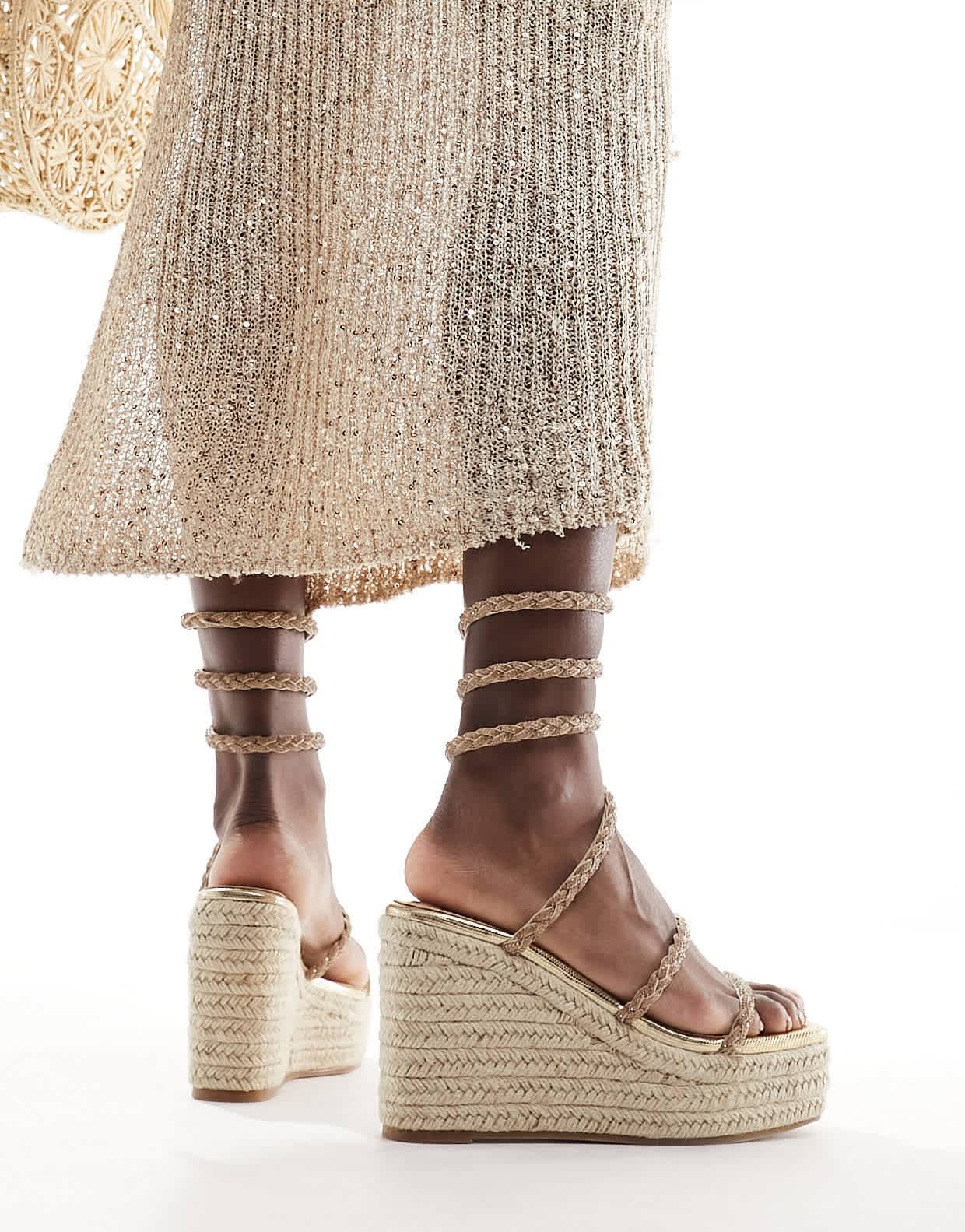 Simmi London Simona embellished espadrille in gold - ASOS Sample Sale EU Store