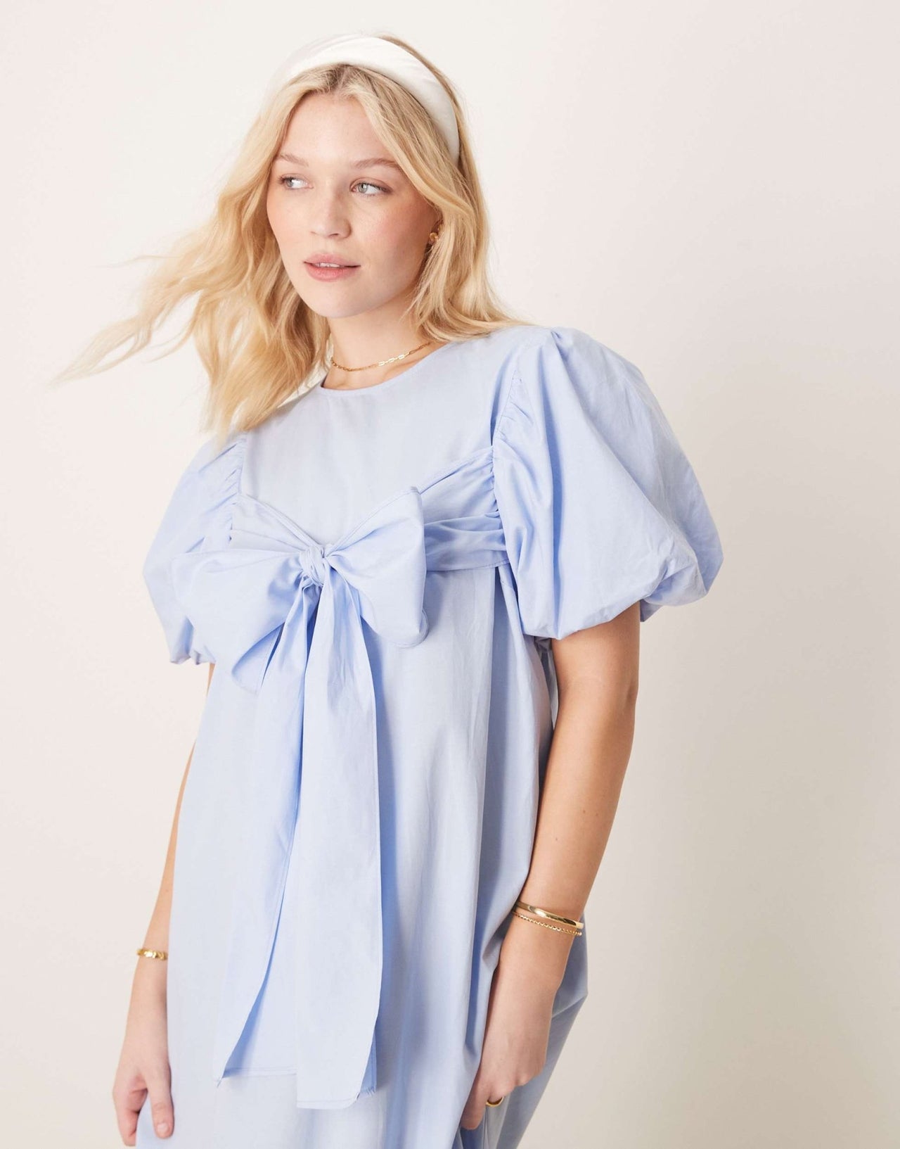 Sister Jane oversized bow midi dress in light blue - ASOS Sample Sale EU Store