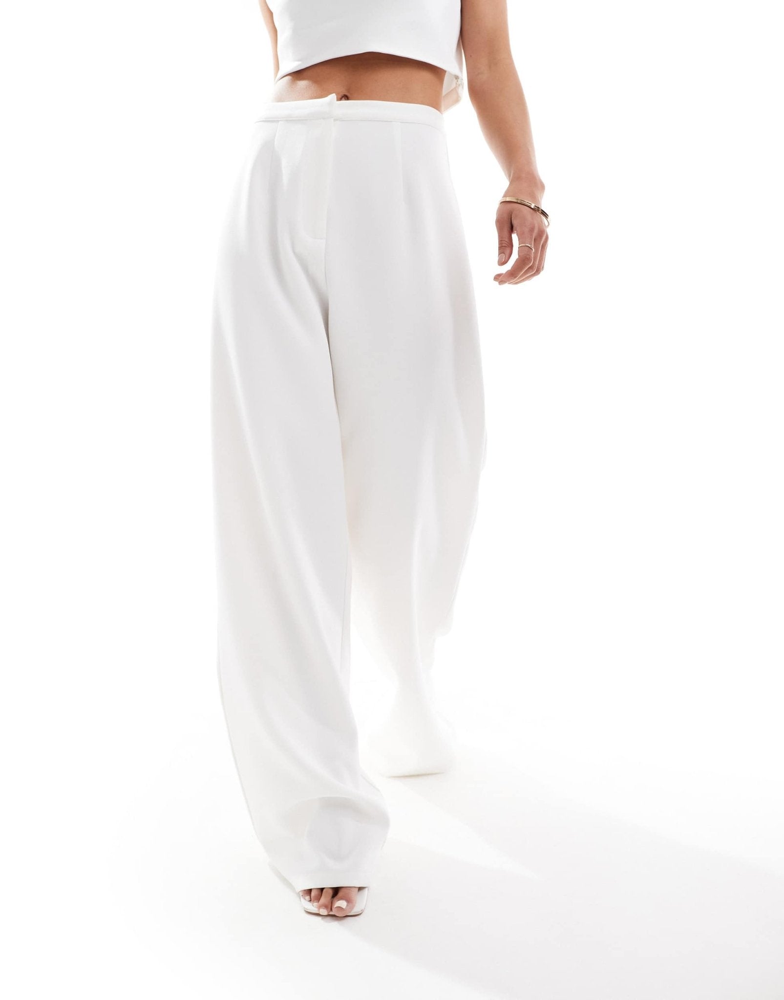 Six Stories Bridal high waist tailored trouser co - ord in white - ASOS Sample Sale EU Store